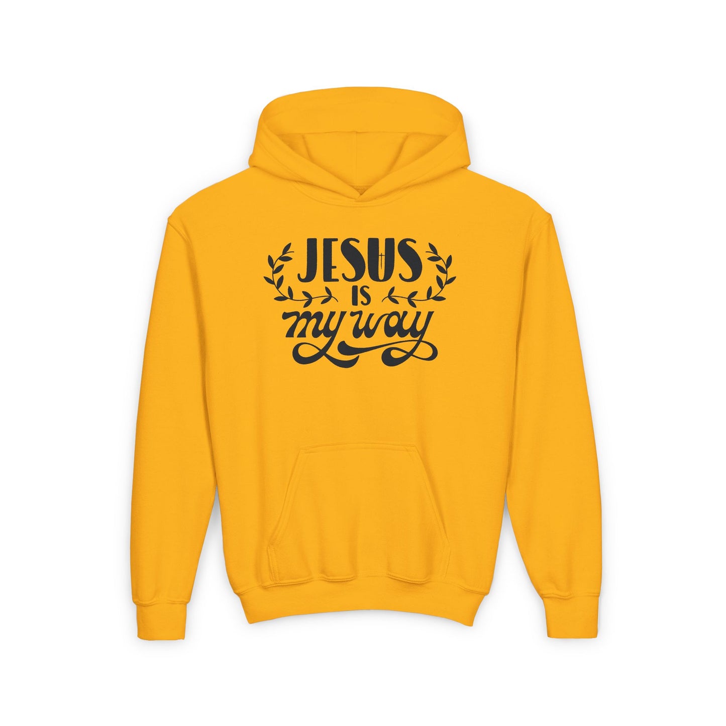 Youth Hooded Sweatshirt - 'Jesus Is My Way' Inspirational Design