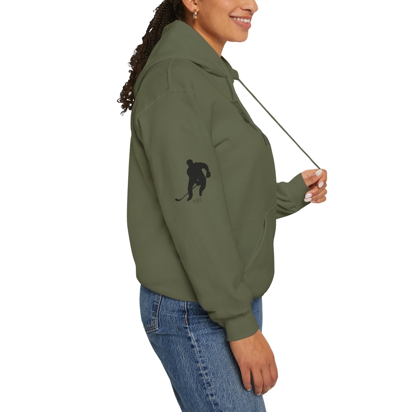 * Custom * Hockey Papa Hooded Sweatshirt - Unisex Heavy Blend