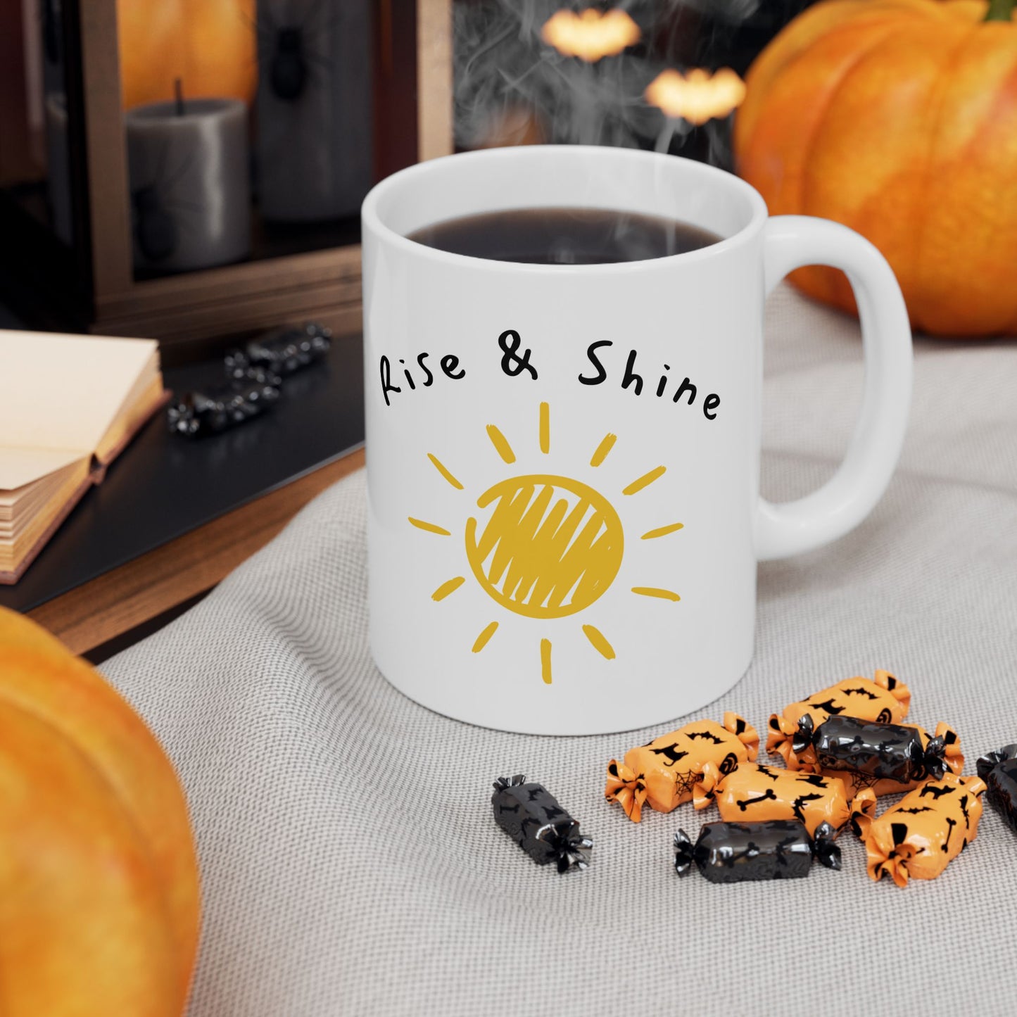 Sunshine Ceramic Mug – "Rise & Shine" – Perfect for Morning Motivation