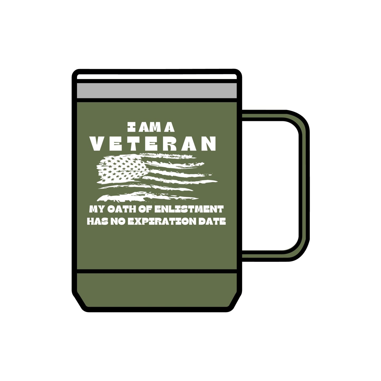 Veteran's Pride Coffee Mug Tumbler - 15oz Red | Oath of Enlistment Design