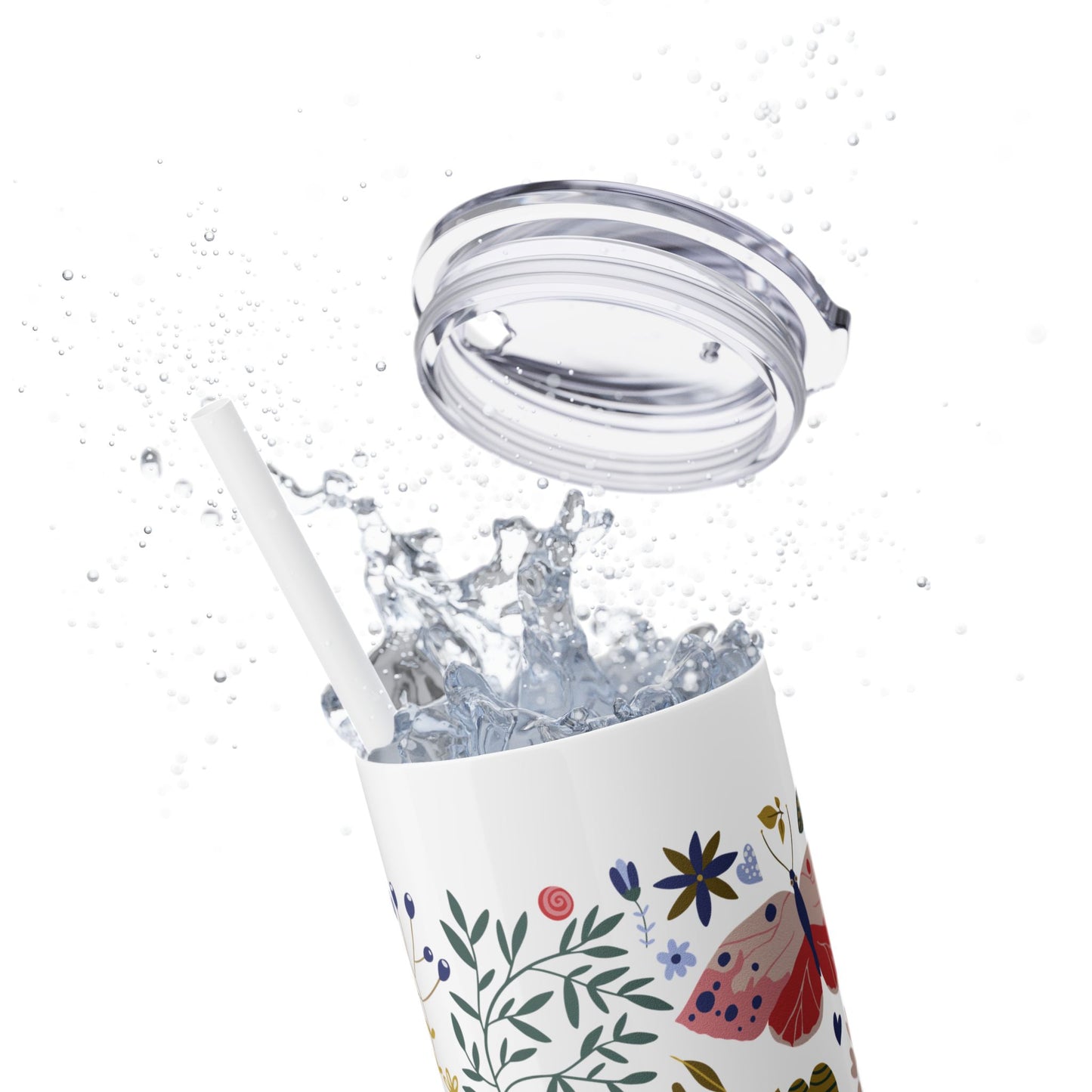 Bloom with Grace 20oz Skinny Tumbler with Straw - Stylish Floral Drinkware