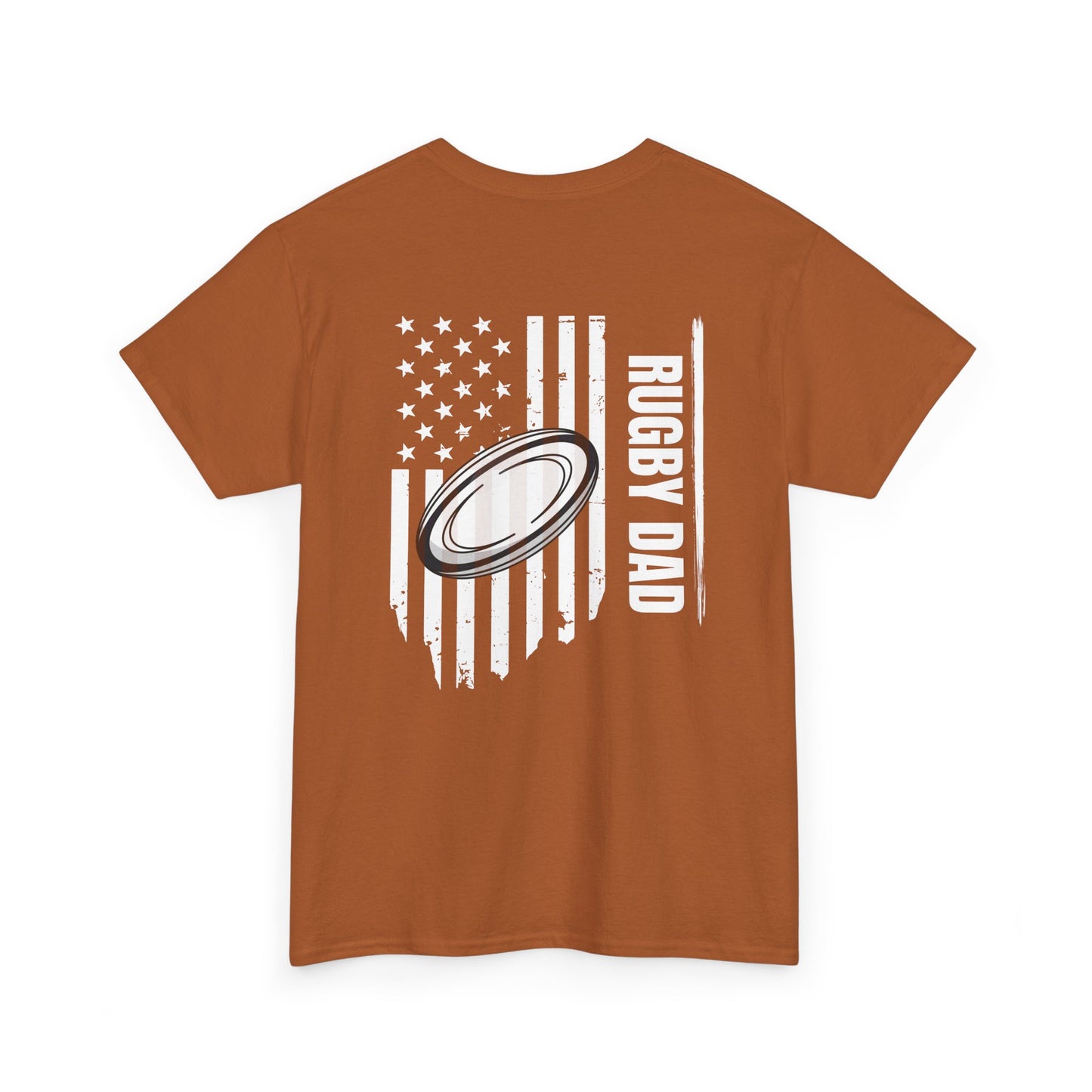 Rugby Dad Heavy Cotton Tee - American Flag Design