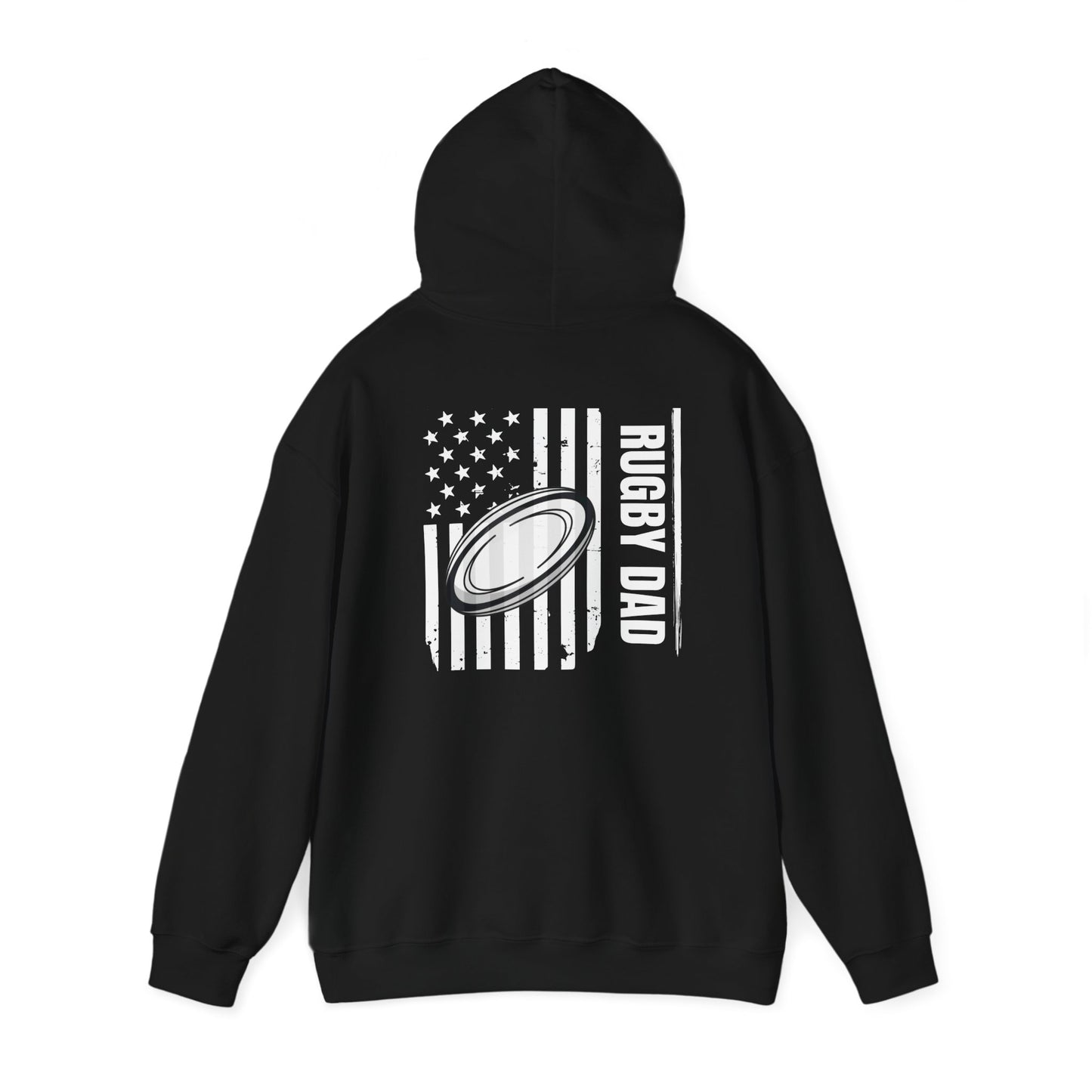 Rugby Dad Heavy Blend Hoodie - American Flag Design