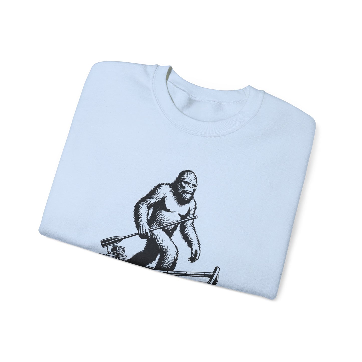 Bigfoot Fishing Adventure Crewneck Sweatshirt - Unisex, Cozy Apparel for Outdoorsy Fans