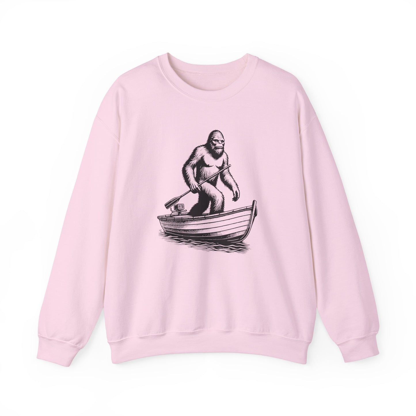 Bigfoot Fishing Adventure Crewneck Sweatshirt - Unisex, Cozy Apparel for Outdoorsy Fans