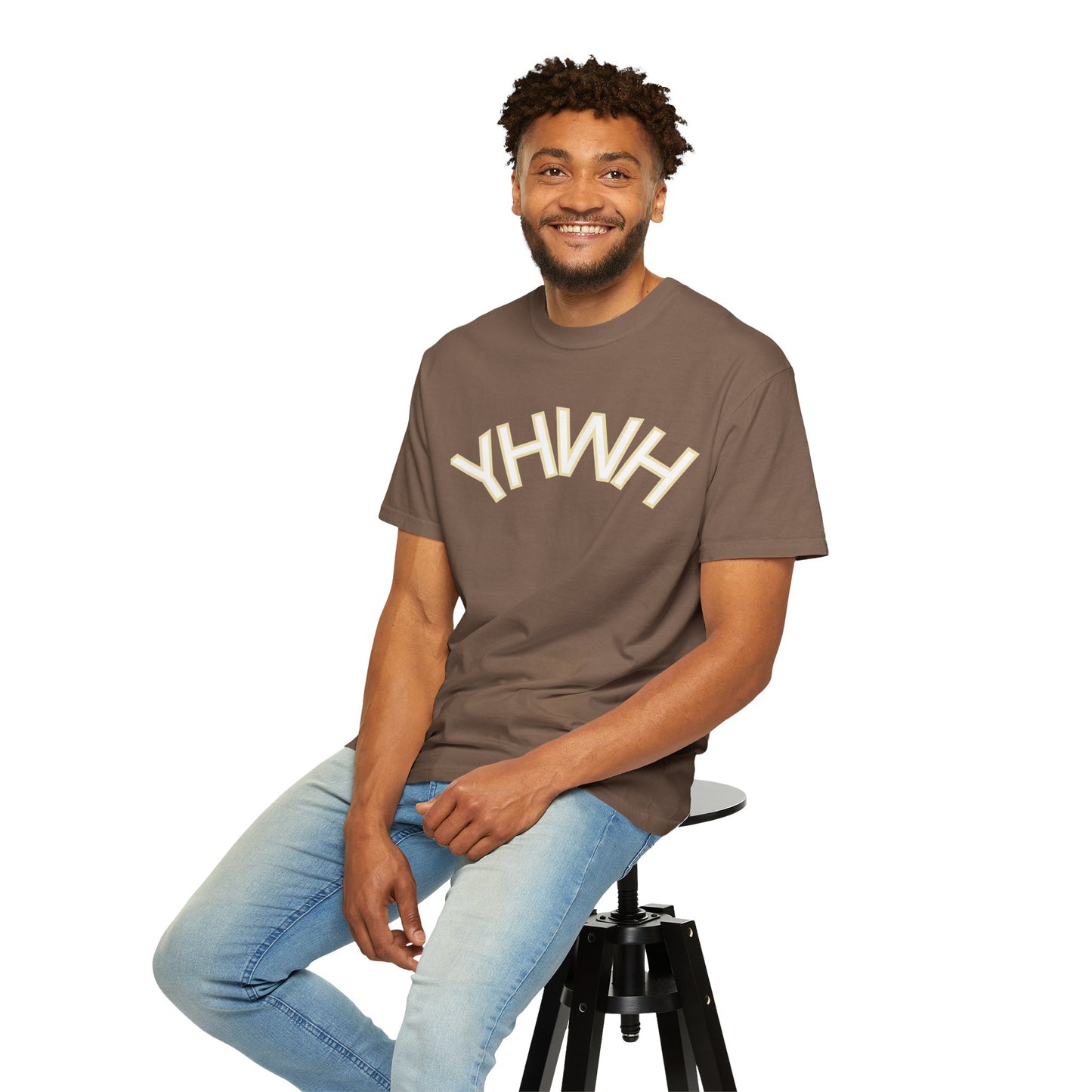 Unisex Garment-Dyed T-Shirt with YHWH Design - Casual Spiritual Fashion