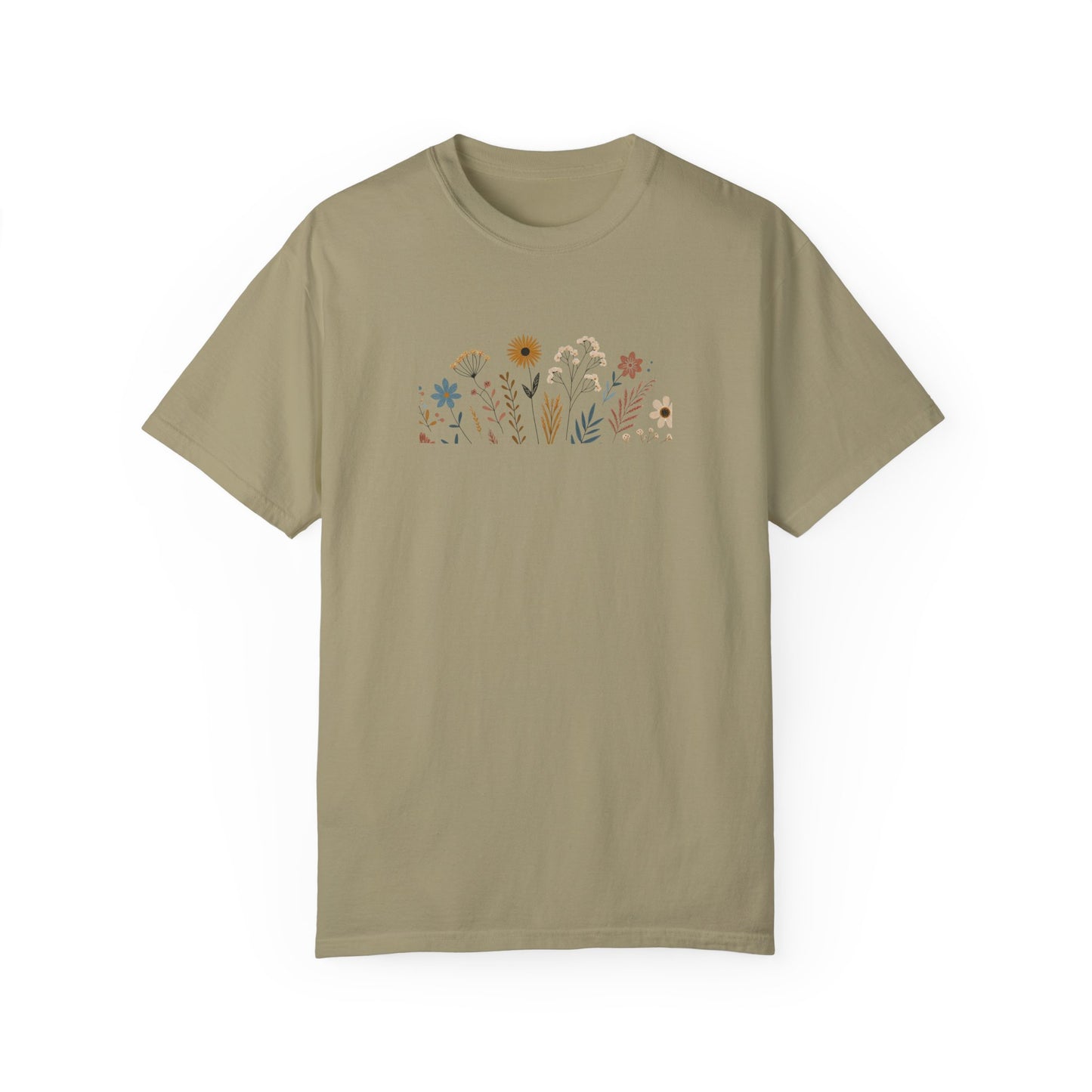 Botanical Floral Unisex T-Shirt - Garment-Dyed Nature-Inspired Tee