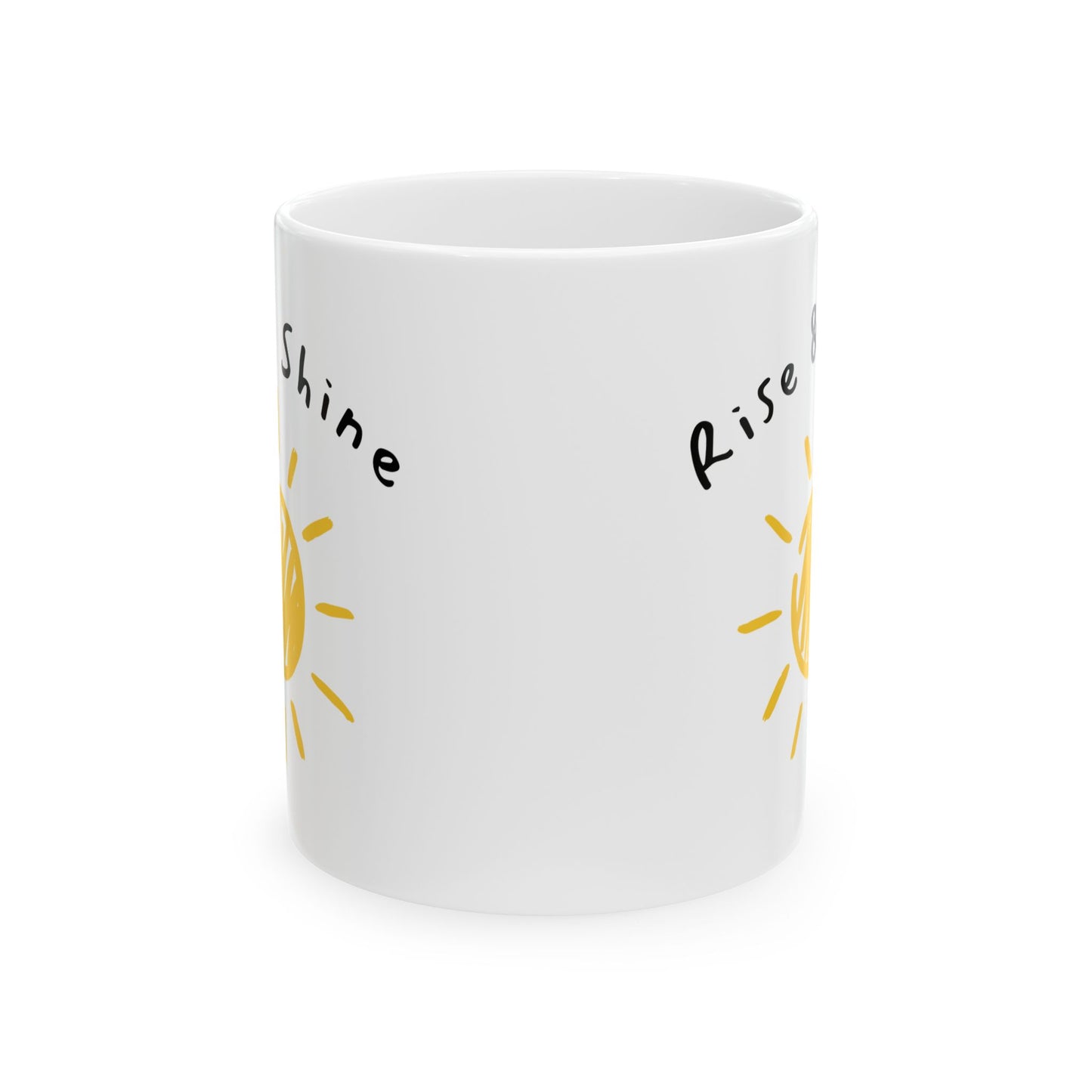 Sunshine Ceramic Mug – "Rise & Shine" – Perfect for Morning Motivation