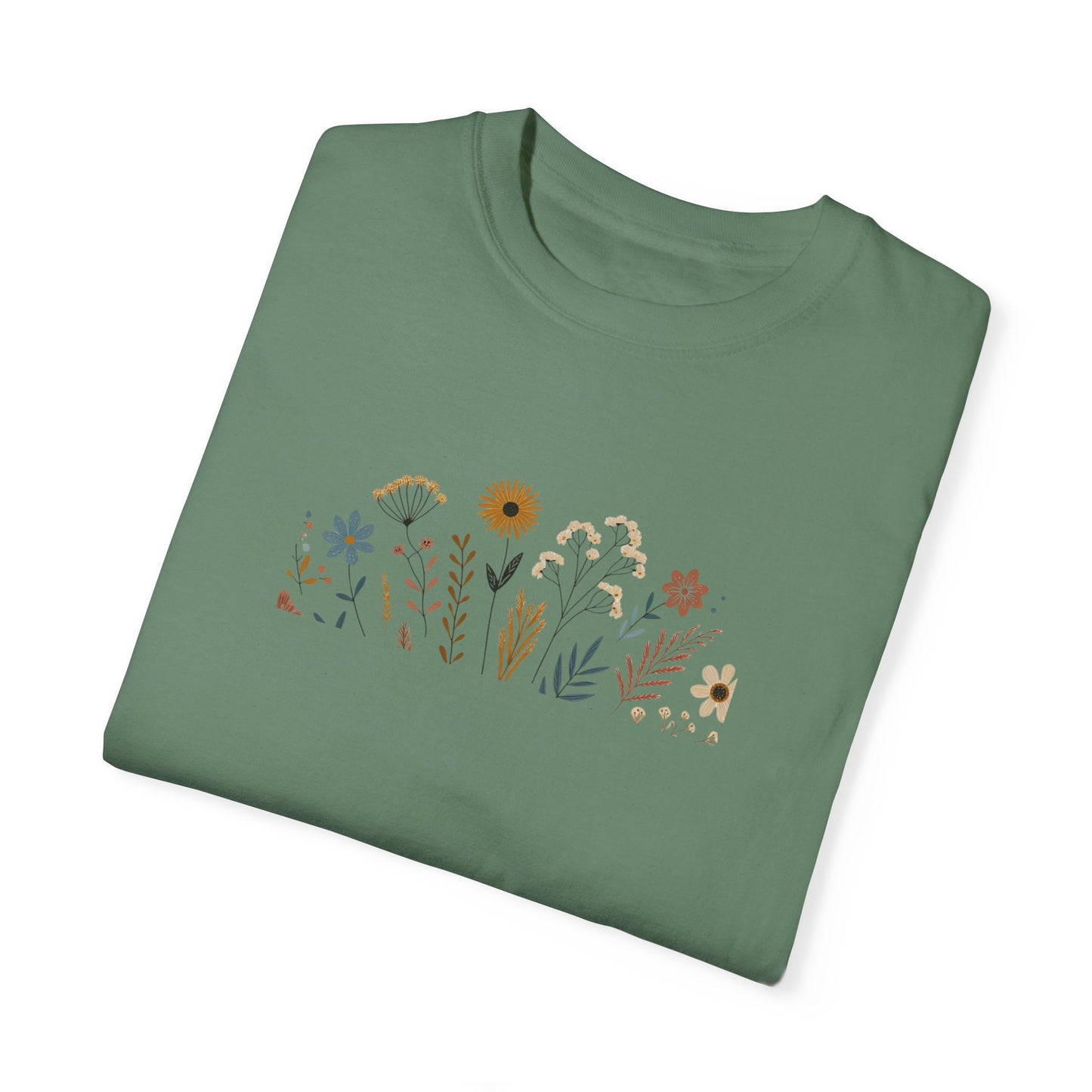 Botanical Floral Unisex T-Shirt - Garment-Dyed Nature-Inspired Tee