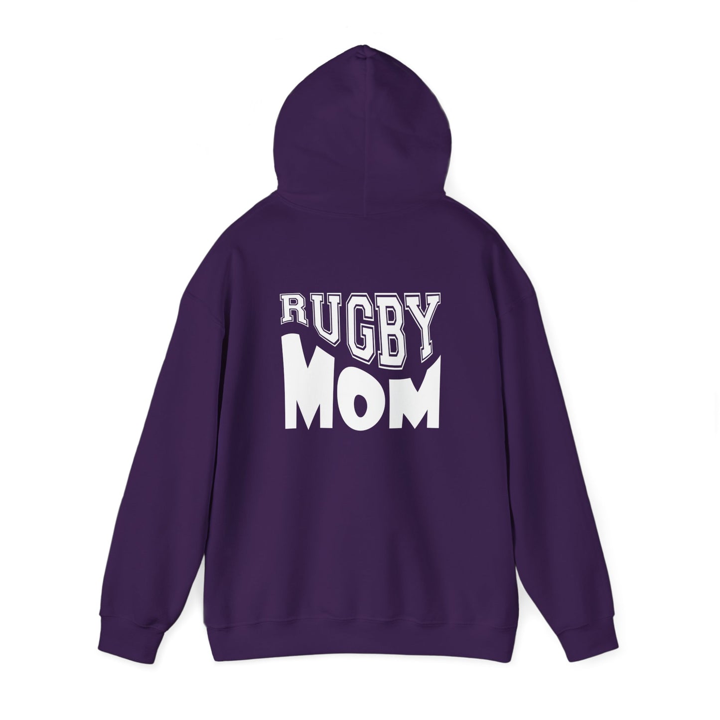 Rugby Mom America Hooded Sweatshirt | Unisex Heavy Blend | Sports Gift