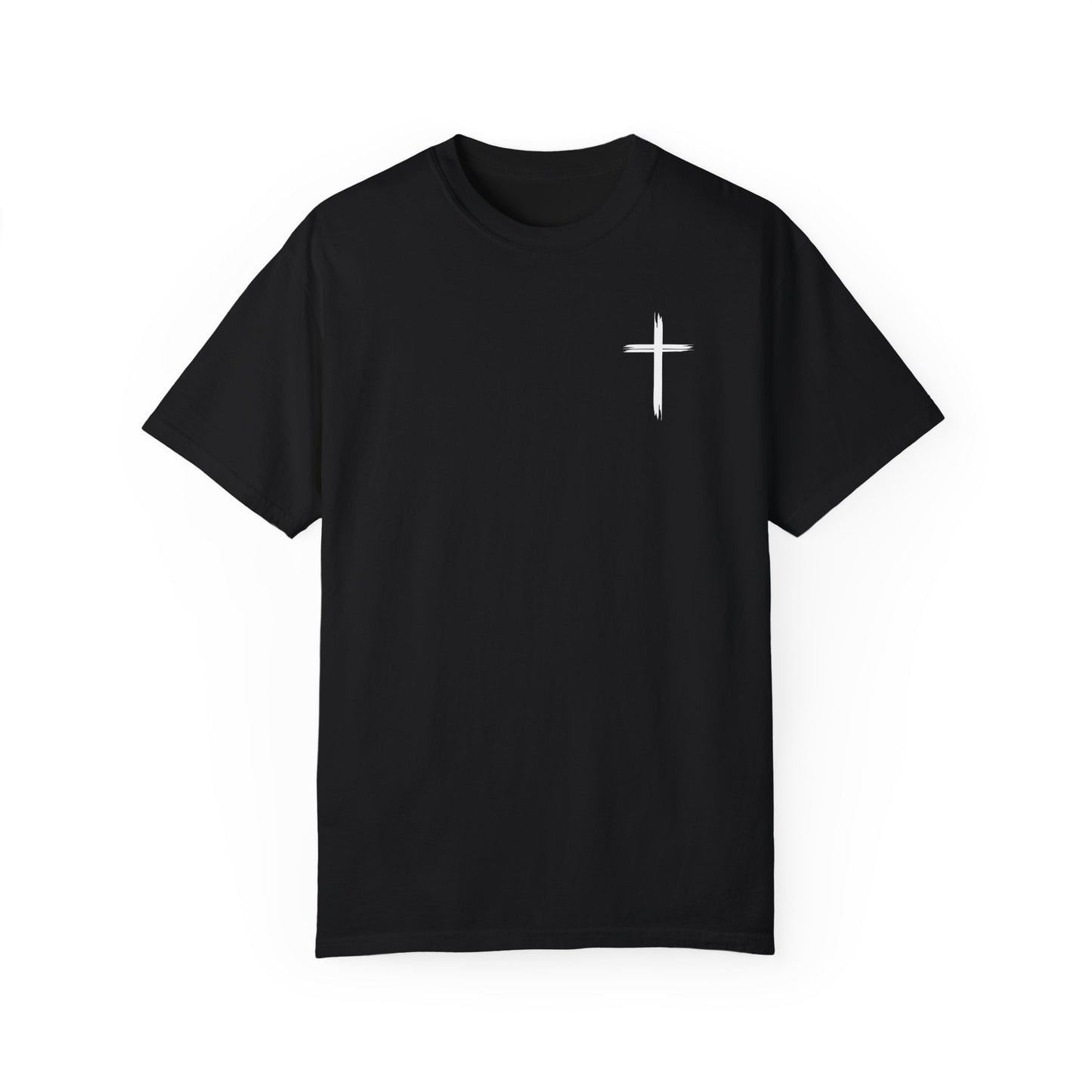 Unisex Garment-Dyed T-Shirt with Minimalist Cross Design