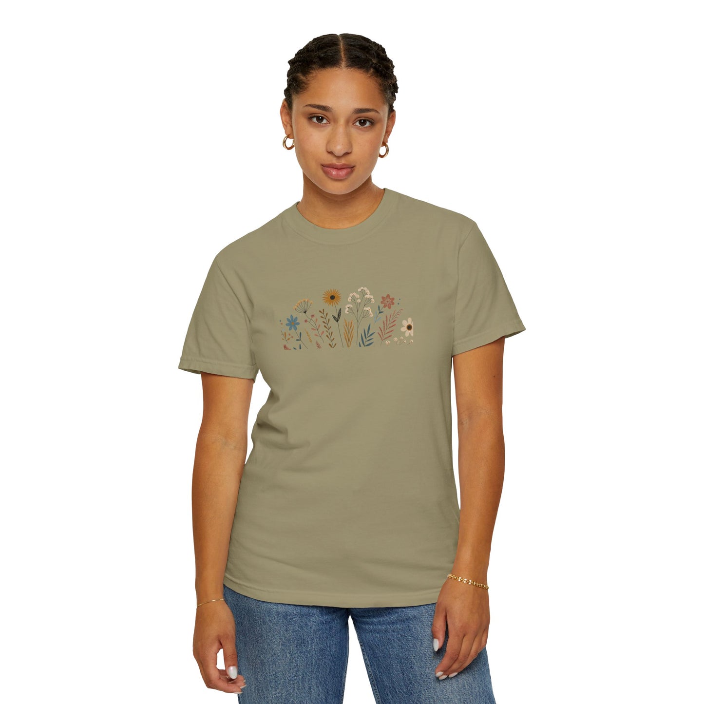 Botanical Floral Unisex T-Shirt - Garment-Dyed Nature-Inspired Tee