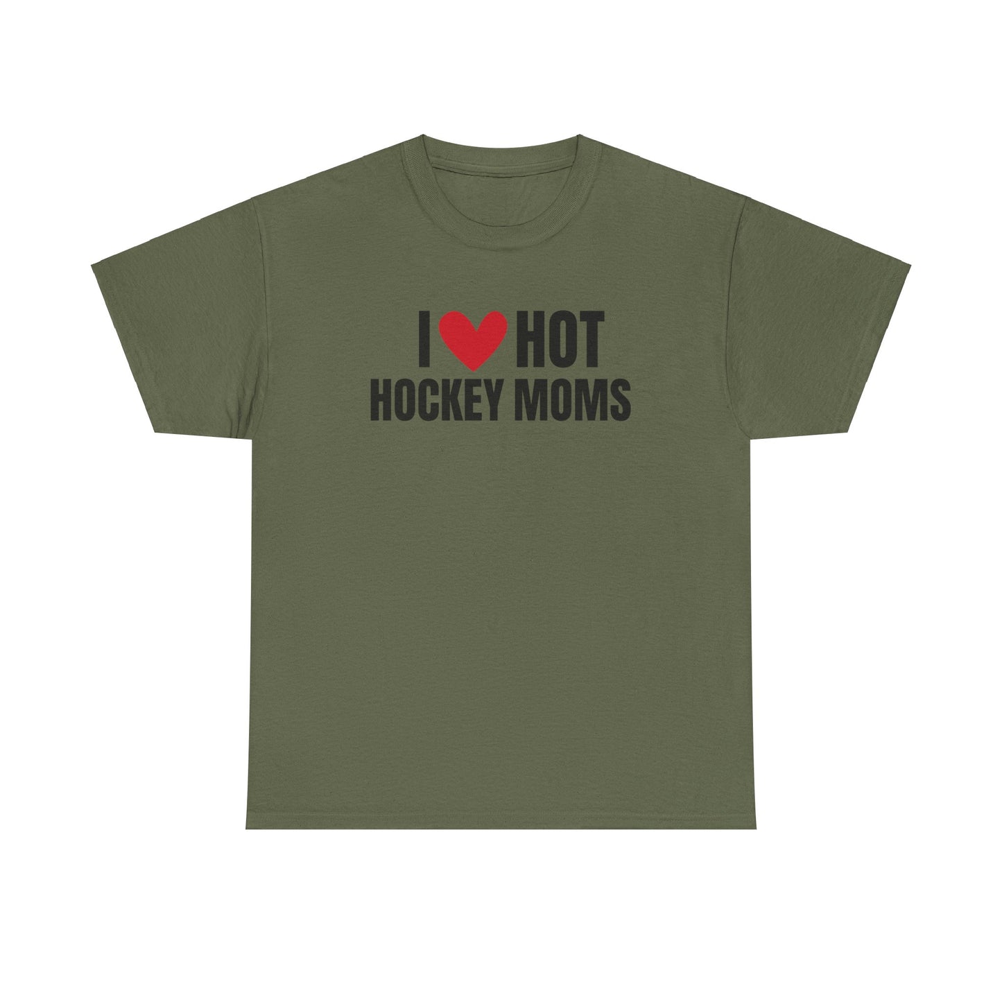 I ❤️ Hot Hockey Moms Unisex Heavy Cotton Tee