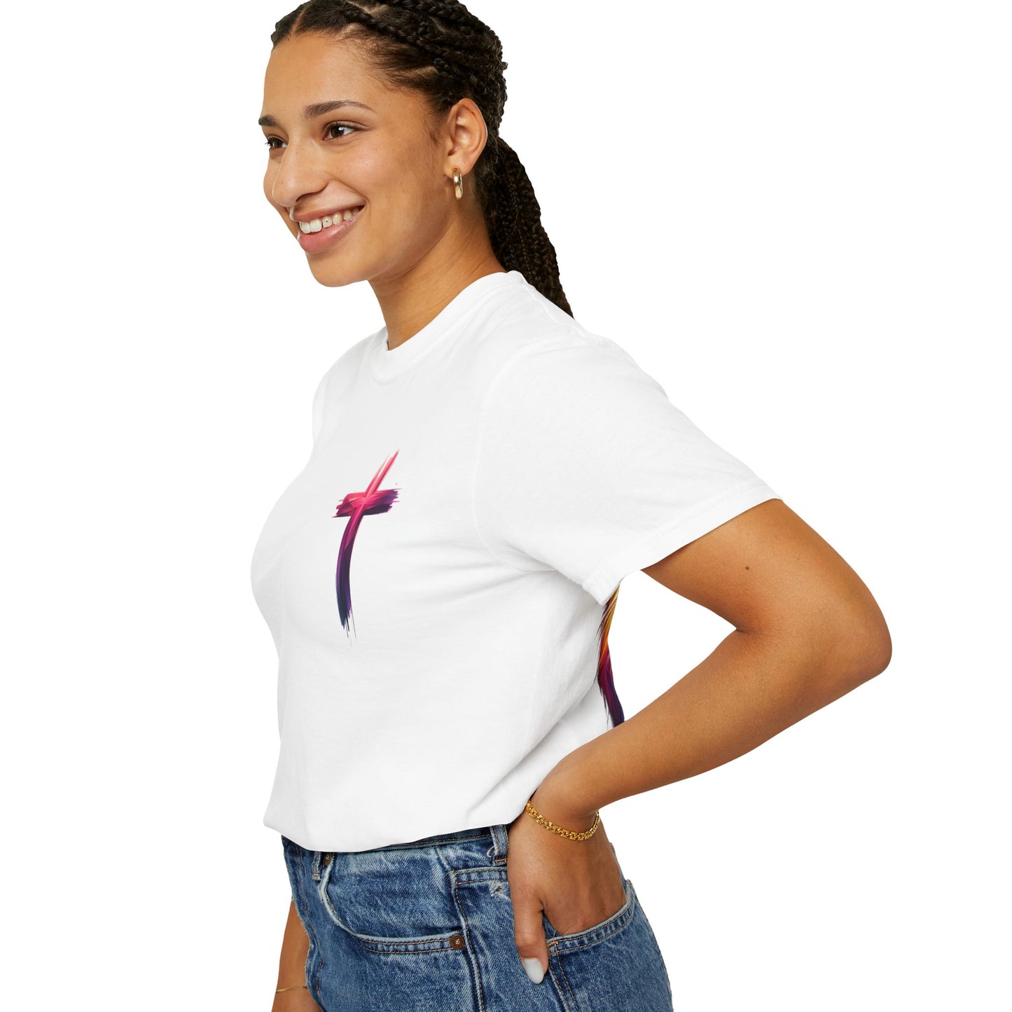Vibrant Lion & Cross Unisex T-Shirt - Faith-Inspired Tees for Everyday Wear
