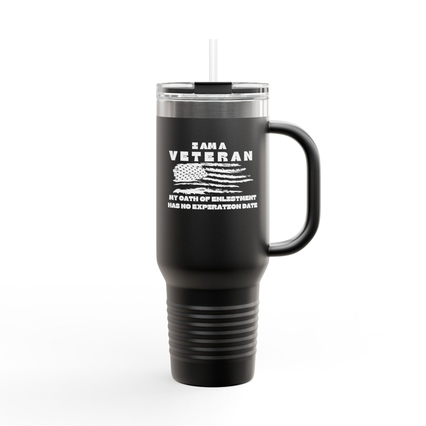 Veteran Insulated Travel Mug - 40oz with Straw, Perfect for Outdoor Adventures & Everyday Use