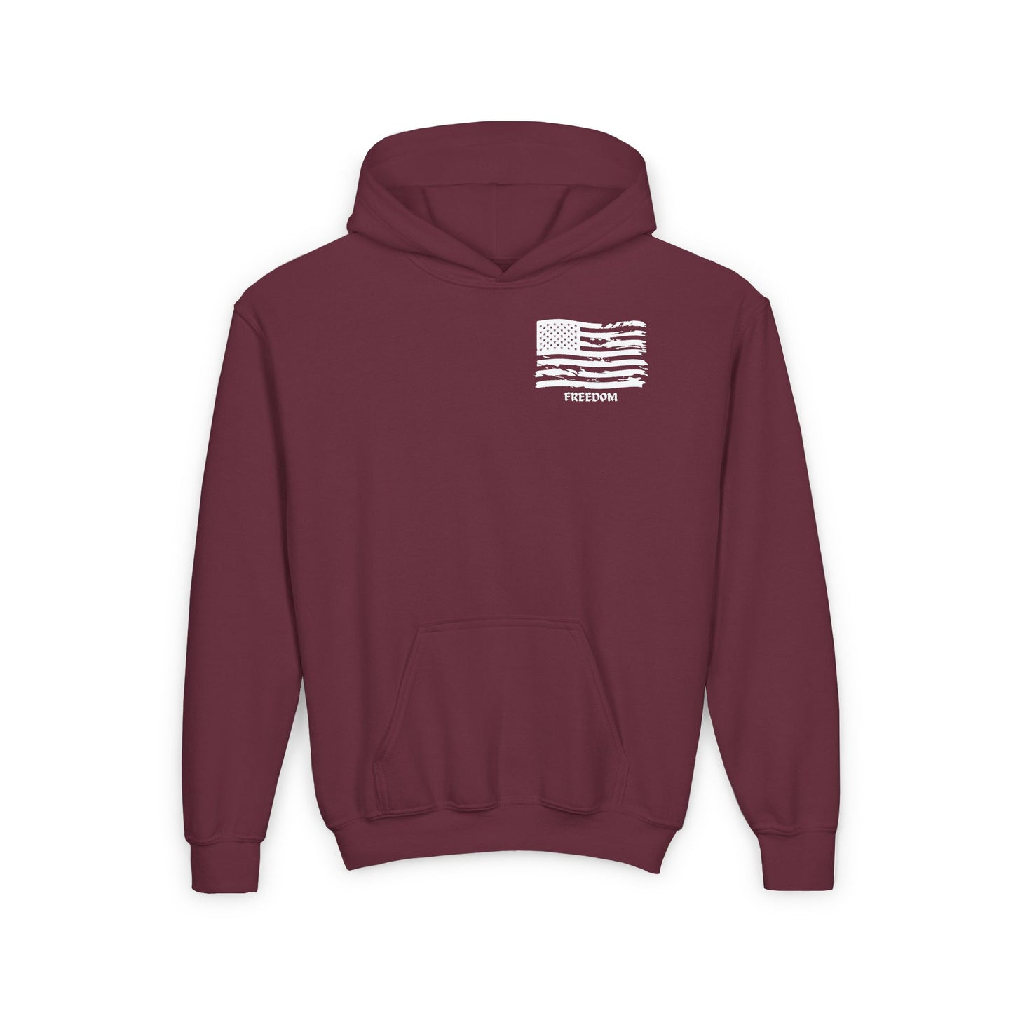 Youth Freedom Flag Hoodie - Cozy Heavy Blend Sweatshirt