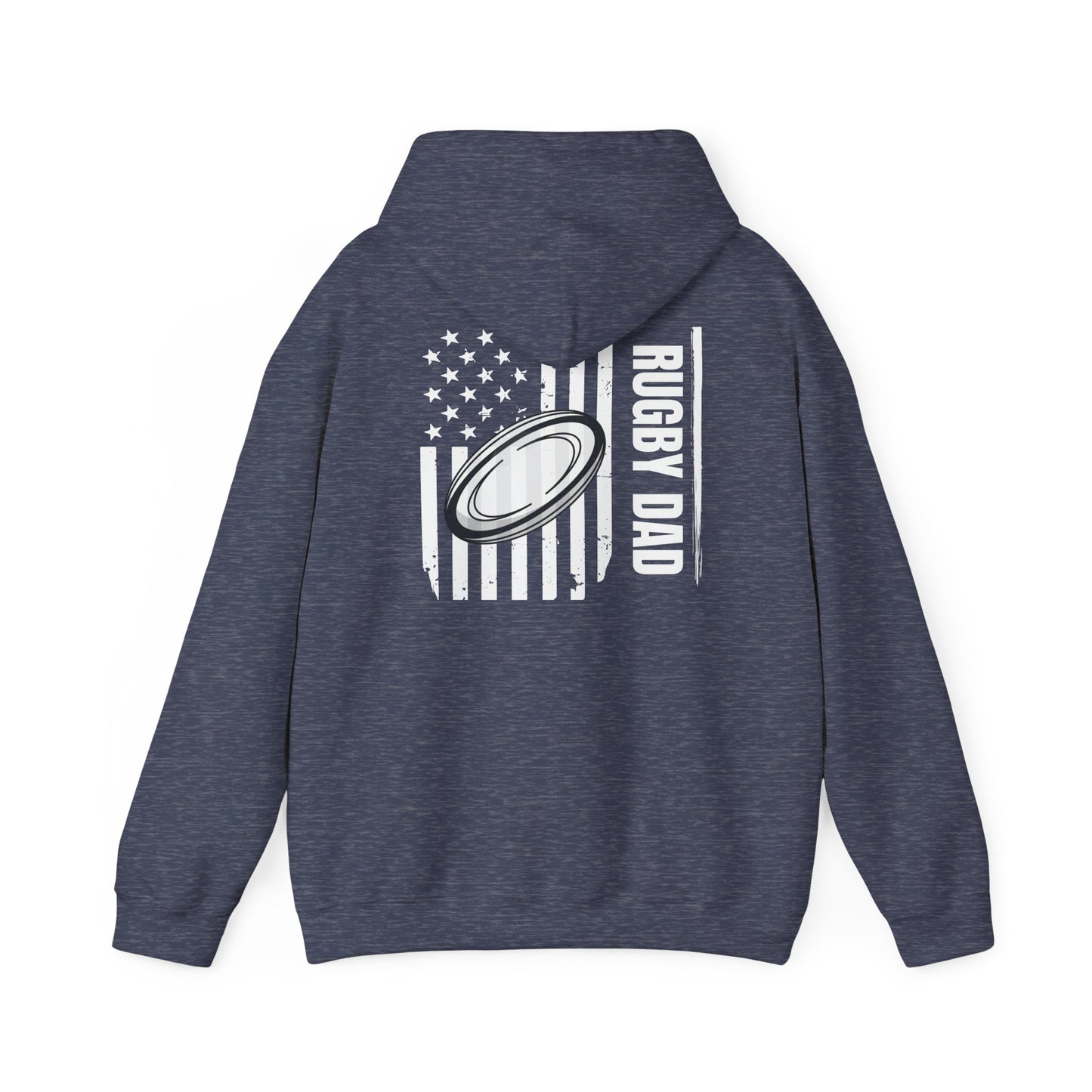 Rugby Dad Heavy Blend Hoodie - American Flag Design