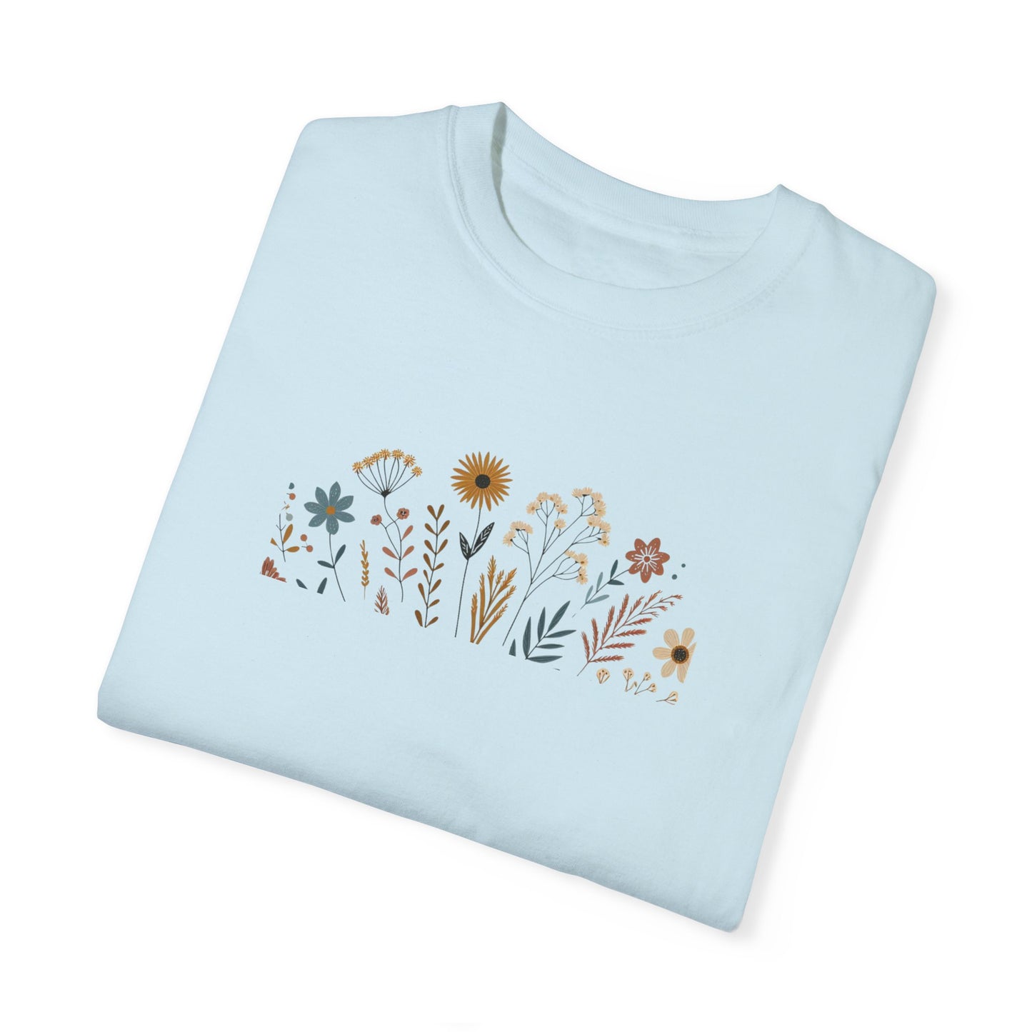 Botanical Floral Unisex T-Shirt - Garment-Dyed Nature-Inspired Tee