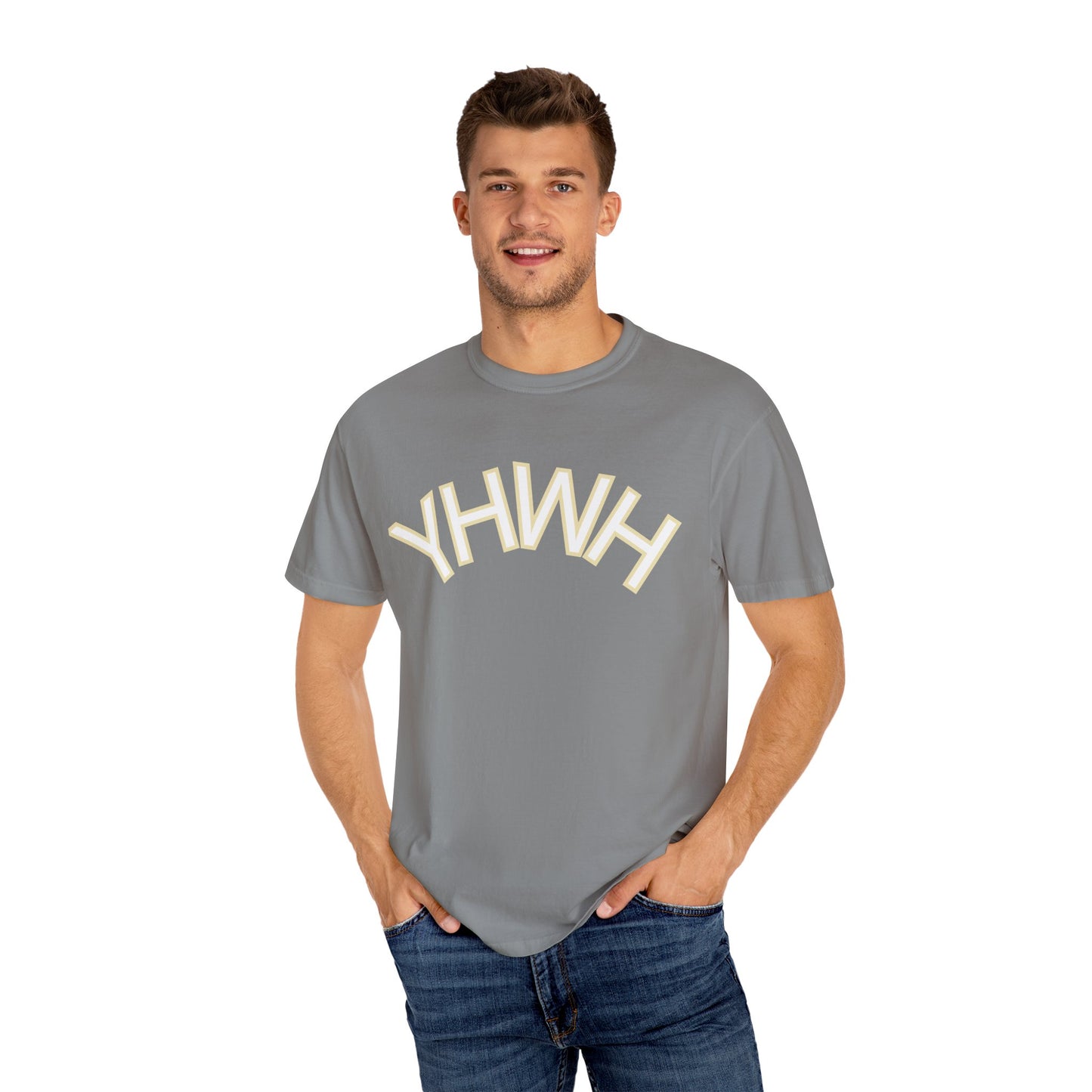 Unisex Garment-Dyed T-Shirt with YHWH Design - Casual Spiritual Fashion