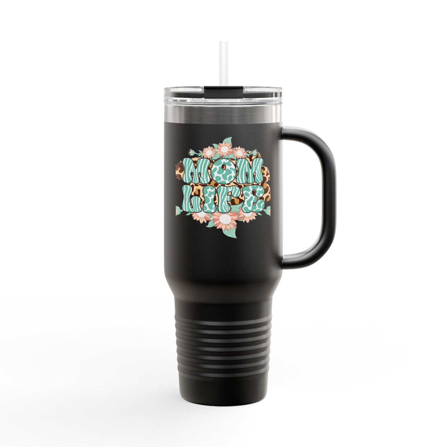 Floral Insulated Blessed MomTravel Mug - 40oz with Fun Travel Graphics