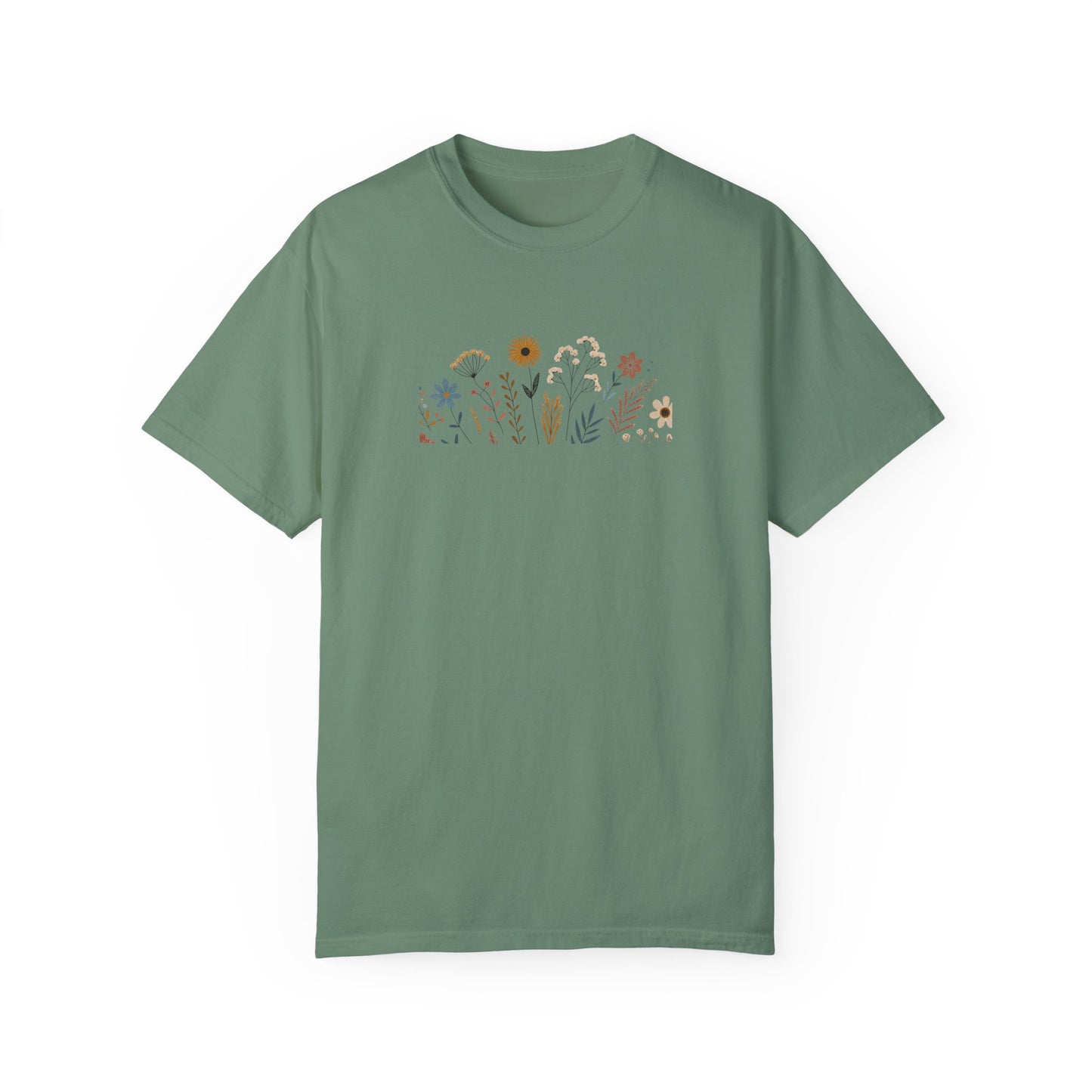 Botanical Floral Unisex T-Shirt - Garment-Dyed Nature-Inspired Tee