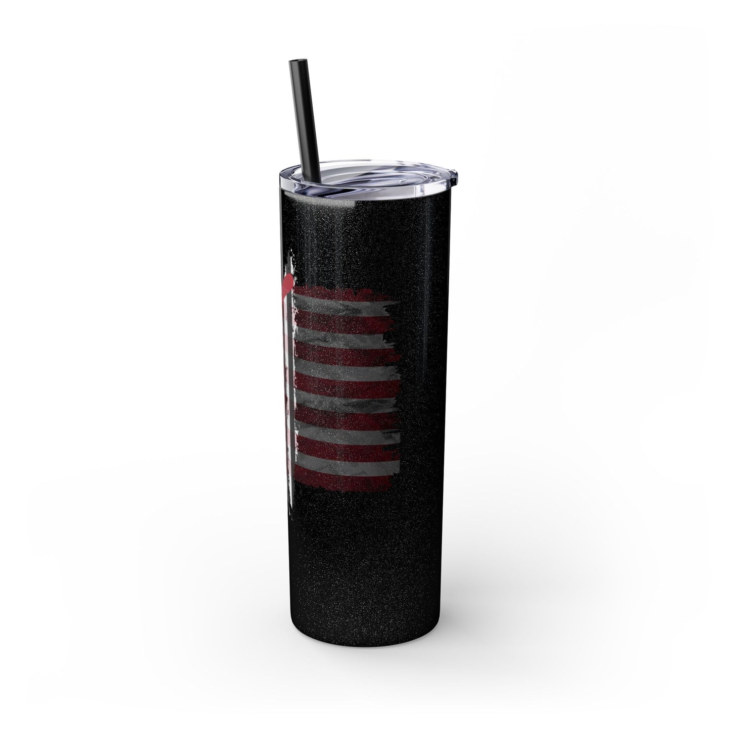 Patriotic Hockey Skinny Tumbler with Straw | 20oz Travel Mug for Independence Day
