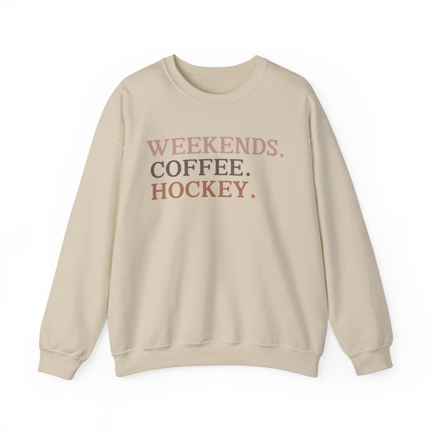 Weekends Coffee Hockey Sweatshirt | Unisex Cozy Crewneck for Relaxed Days