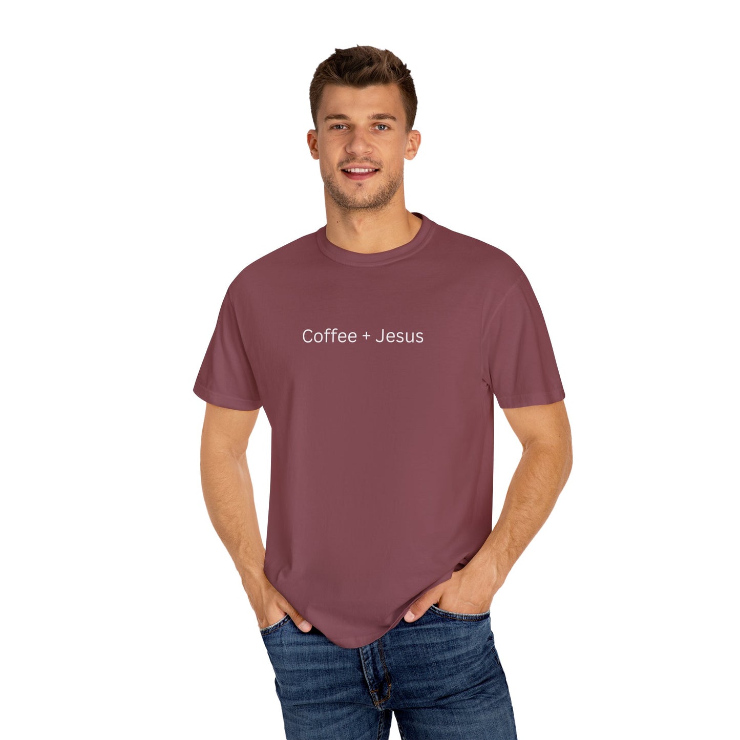 Coffee + Jesus Unisex Garment-Dyed T-Shirt
