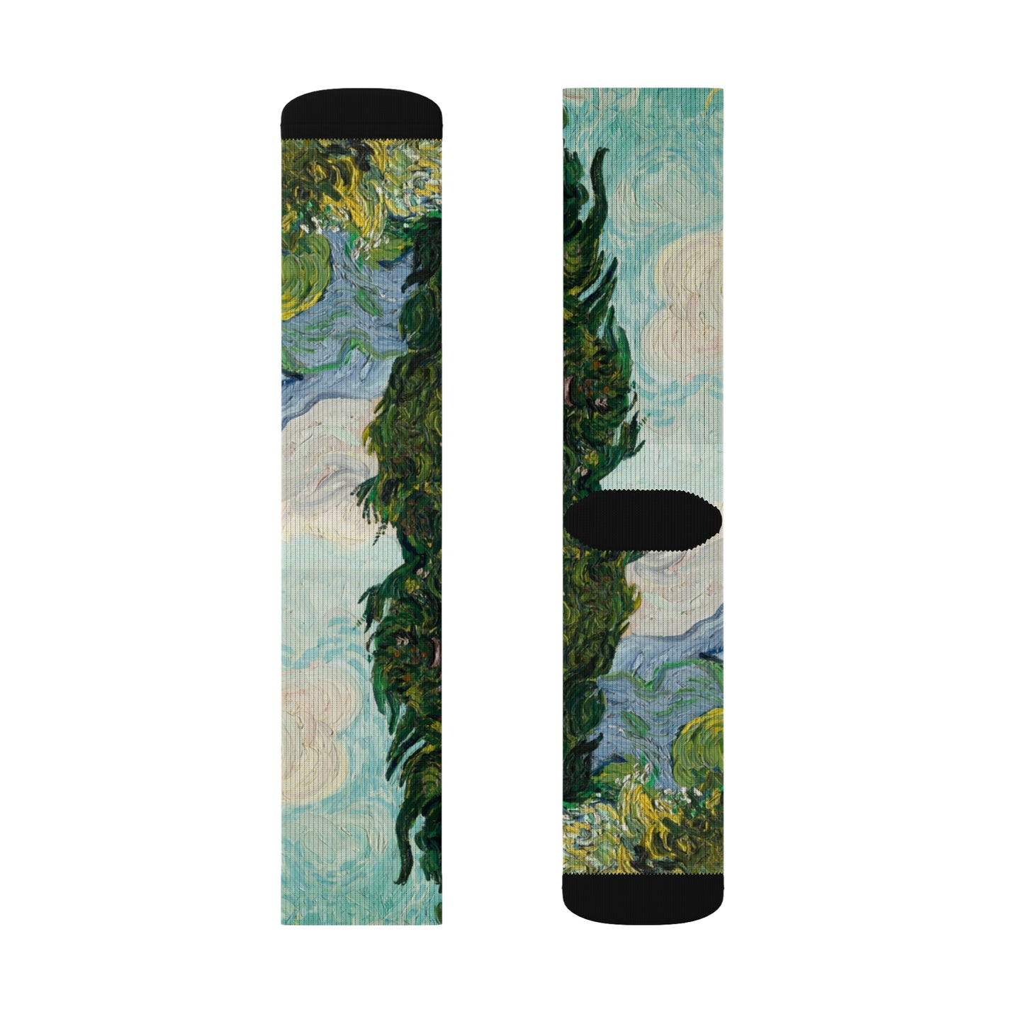 Artistic Sublimation Socks - Van Gogh Inspired Design for Creative Souls