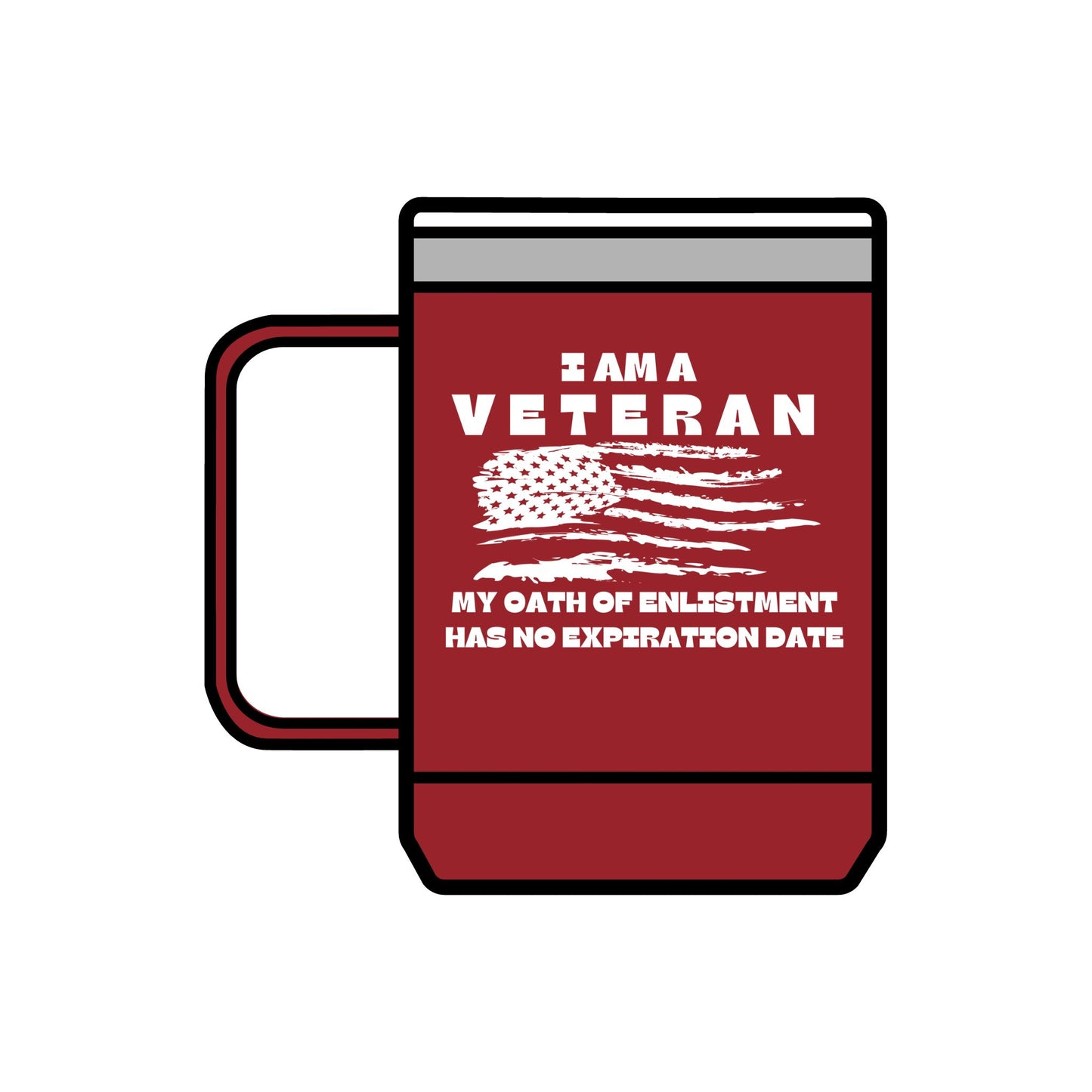 Veteran's Pride Coffee Mug Tumbler - 15oz Red | Oath of Enlistment Design