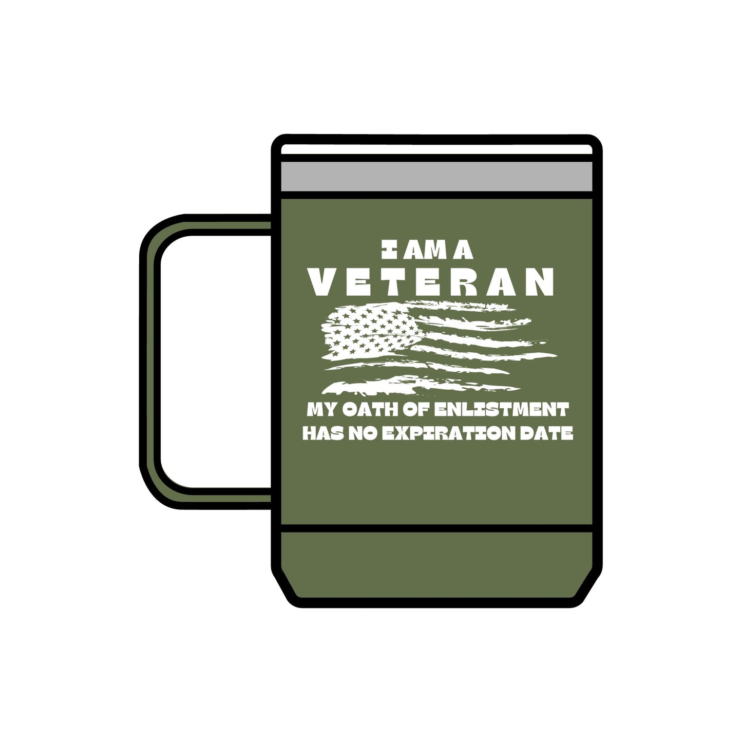 Veteran's Pride Coffee Mug Tumbler - 15oz Red | Oath of Enlistment Design
