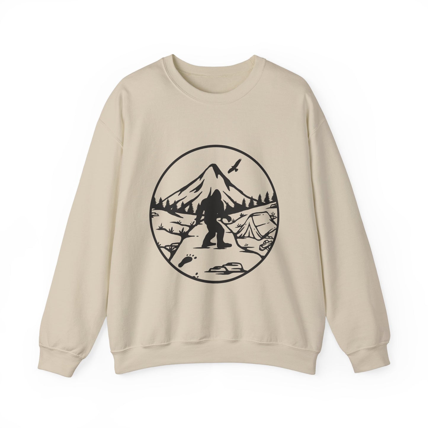 Bigfoot Adventure Unisex Heavy Blend™ Crewneck Sweatshirt – Cozy Outdoor Vibes