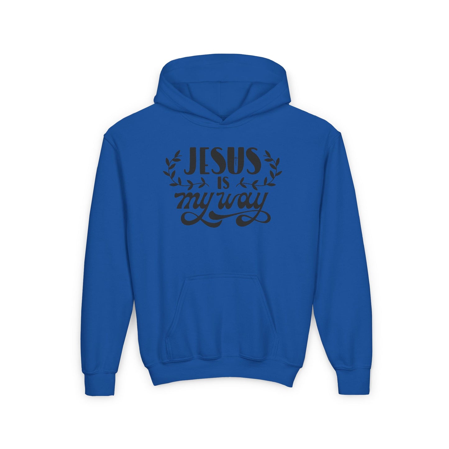 Youth Hooded Sweatshirt - 'Jesus Is My Way' Inspirational Design