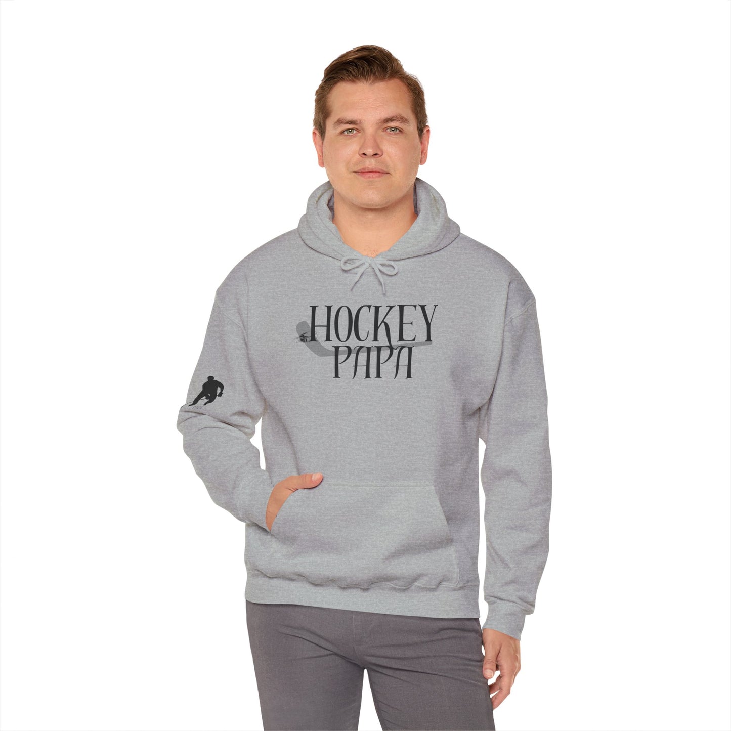* Custom * Hockey Papa Hooded Sweatshirt - Unisex Heavy Blend