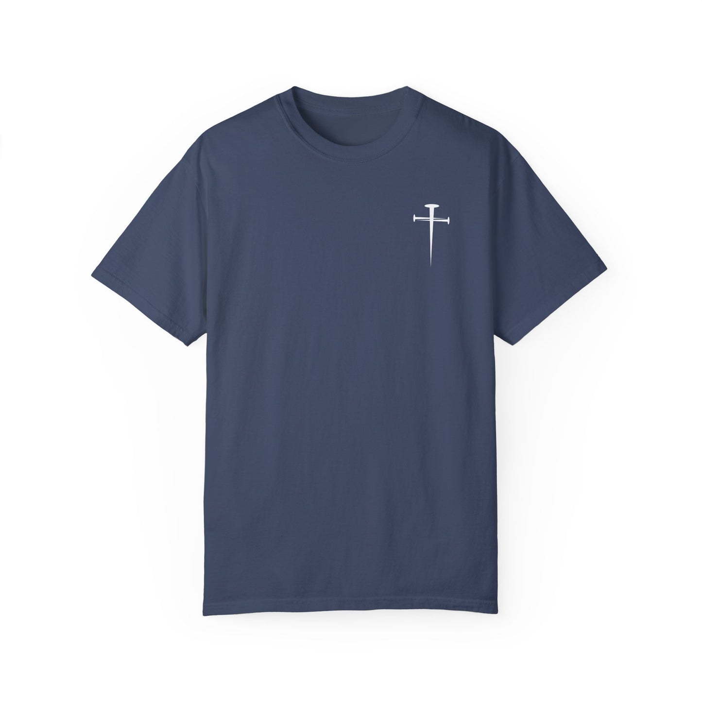 Minimalist Unisex Garment-Dyed T-Shirt with Cross Design