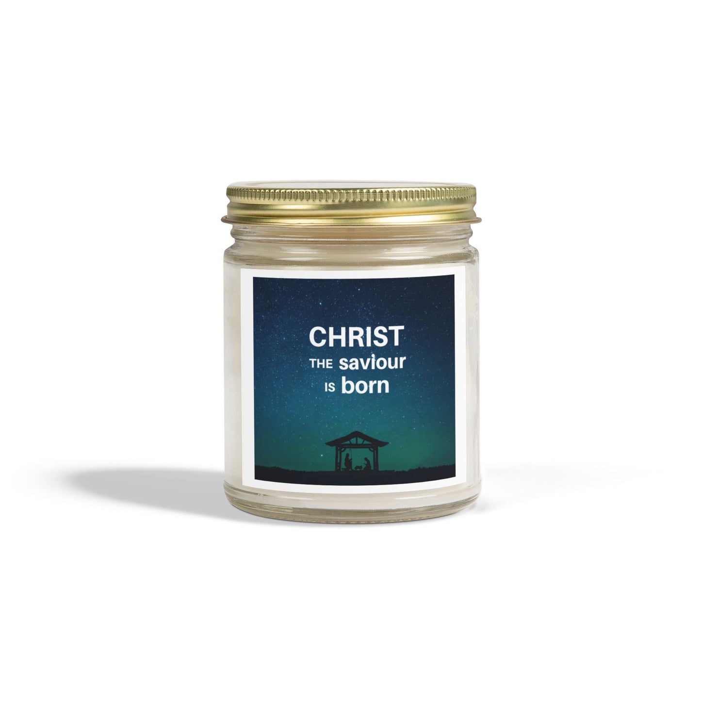 Coconut Apricot Scented Candle for Christmas - "Christ the Saviour is Born" - 4oz & 9oz
