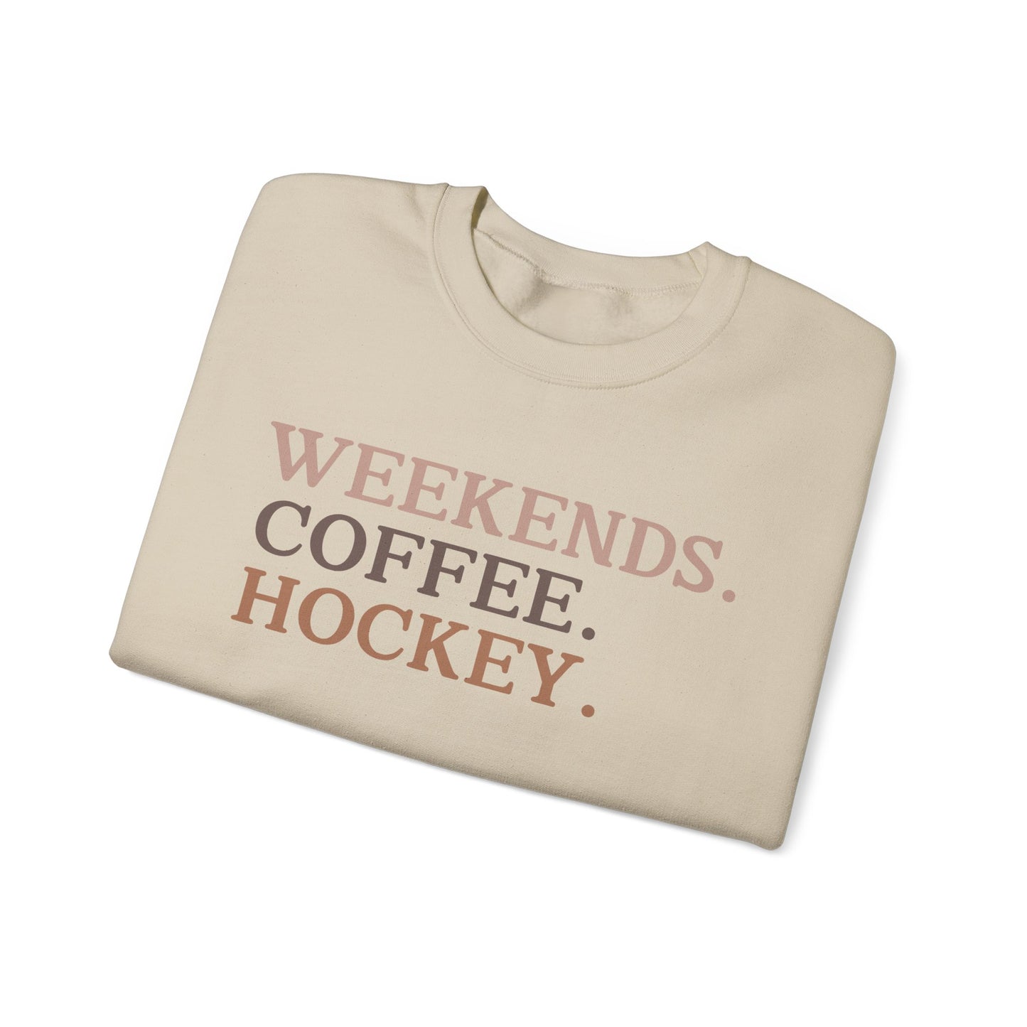 Weekends Coffee Hockey Sweatshirt | Unisex Cozy Crewneck for Relaxed Days