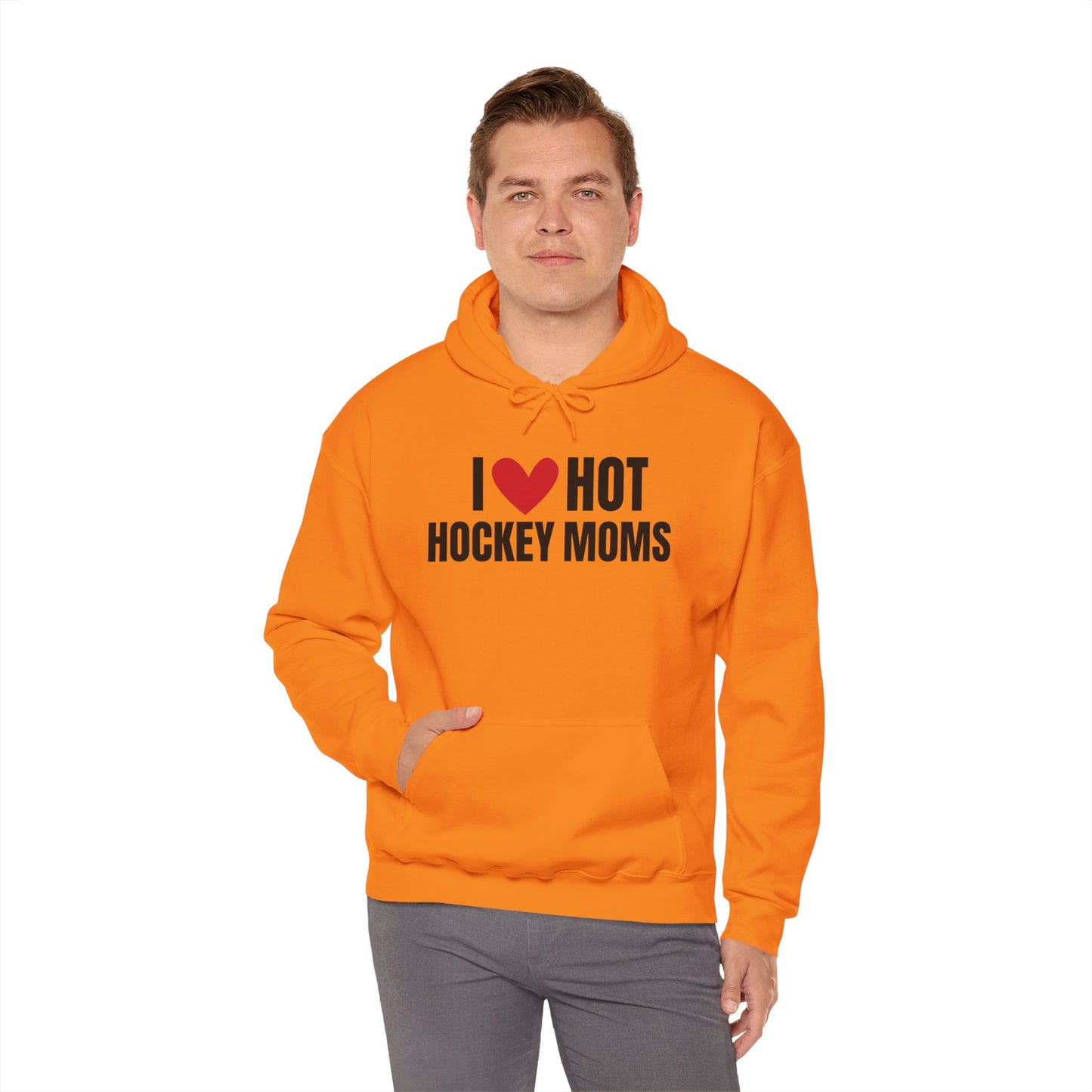 I ❤️ Hot Hockey Moms Unisex Hooded Sweatshirt