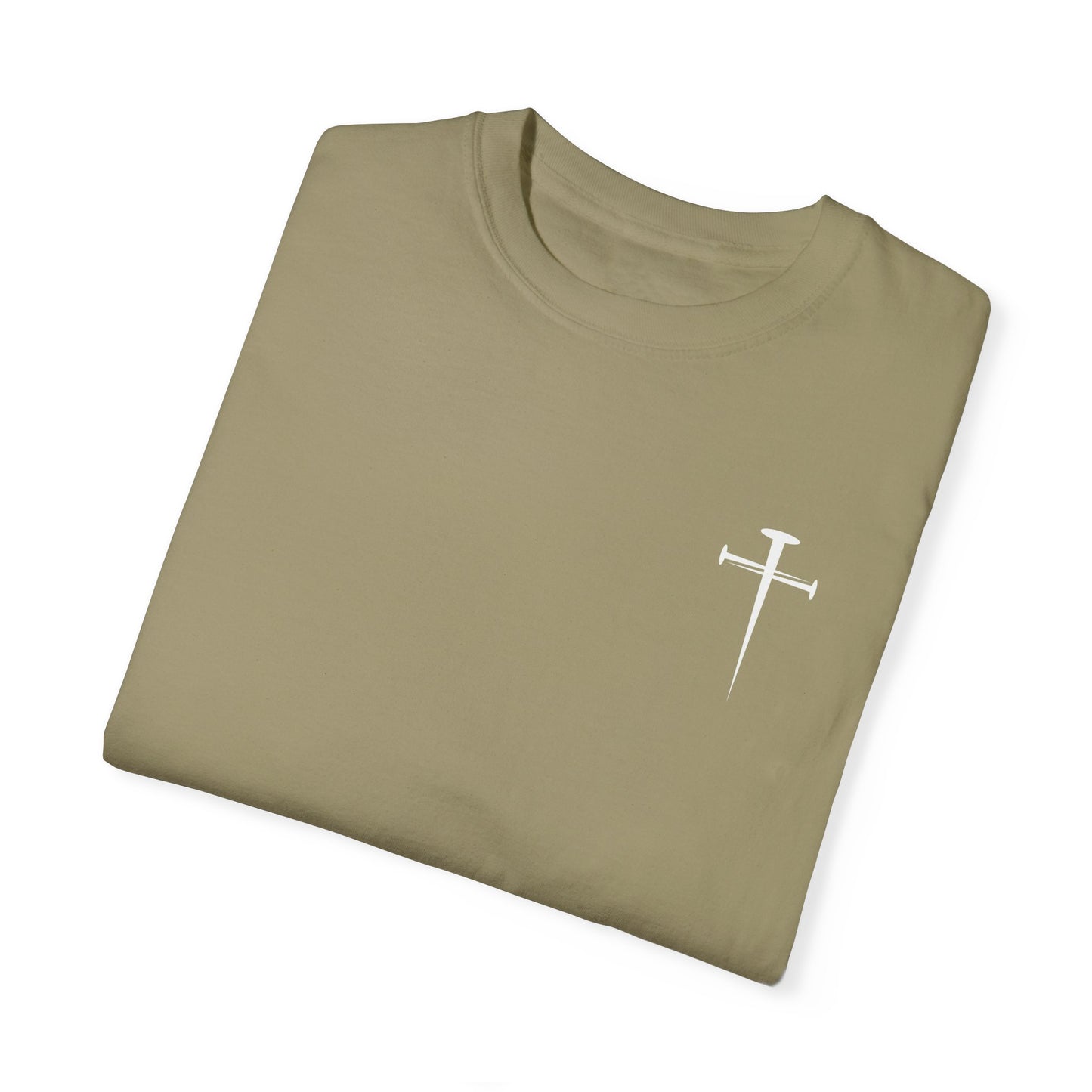 Minimalist Unisex Garment-Dyed T-Shirt with Cross Design