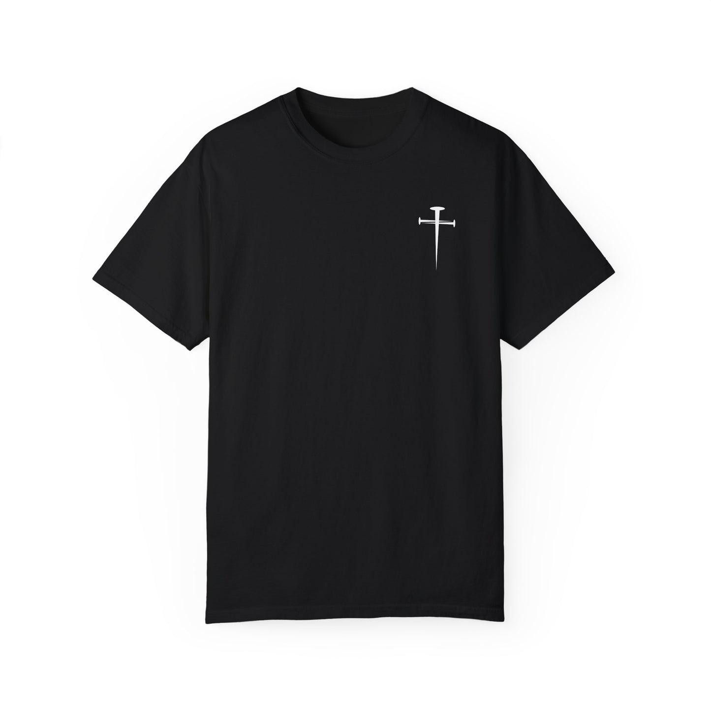 Minimalist Unisex Garment-Dyed T-Shirt with Cross Design