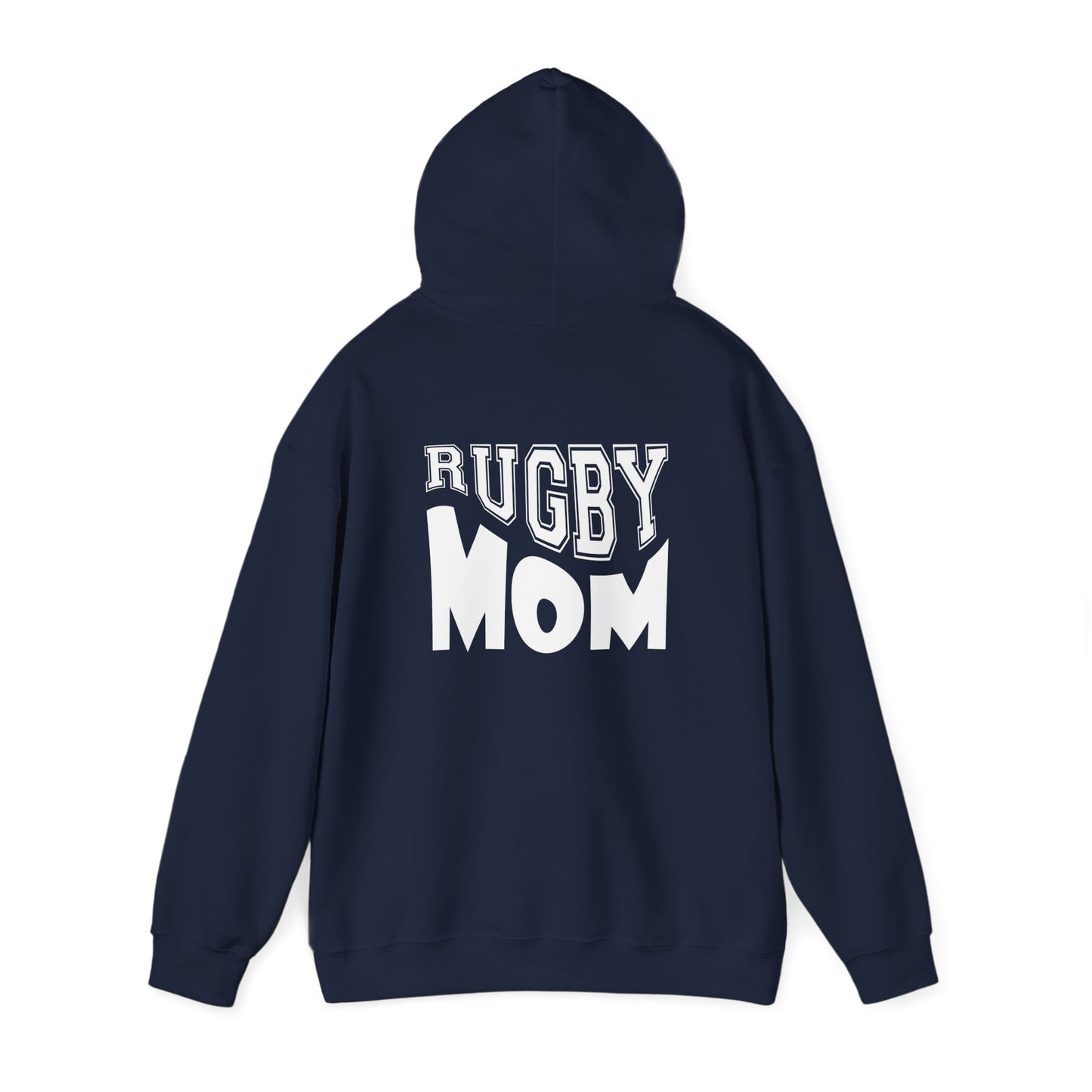 Rugby Mom America Hooded Sweatshirt | Unisex Heavy Blend | Sports Gift
