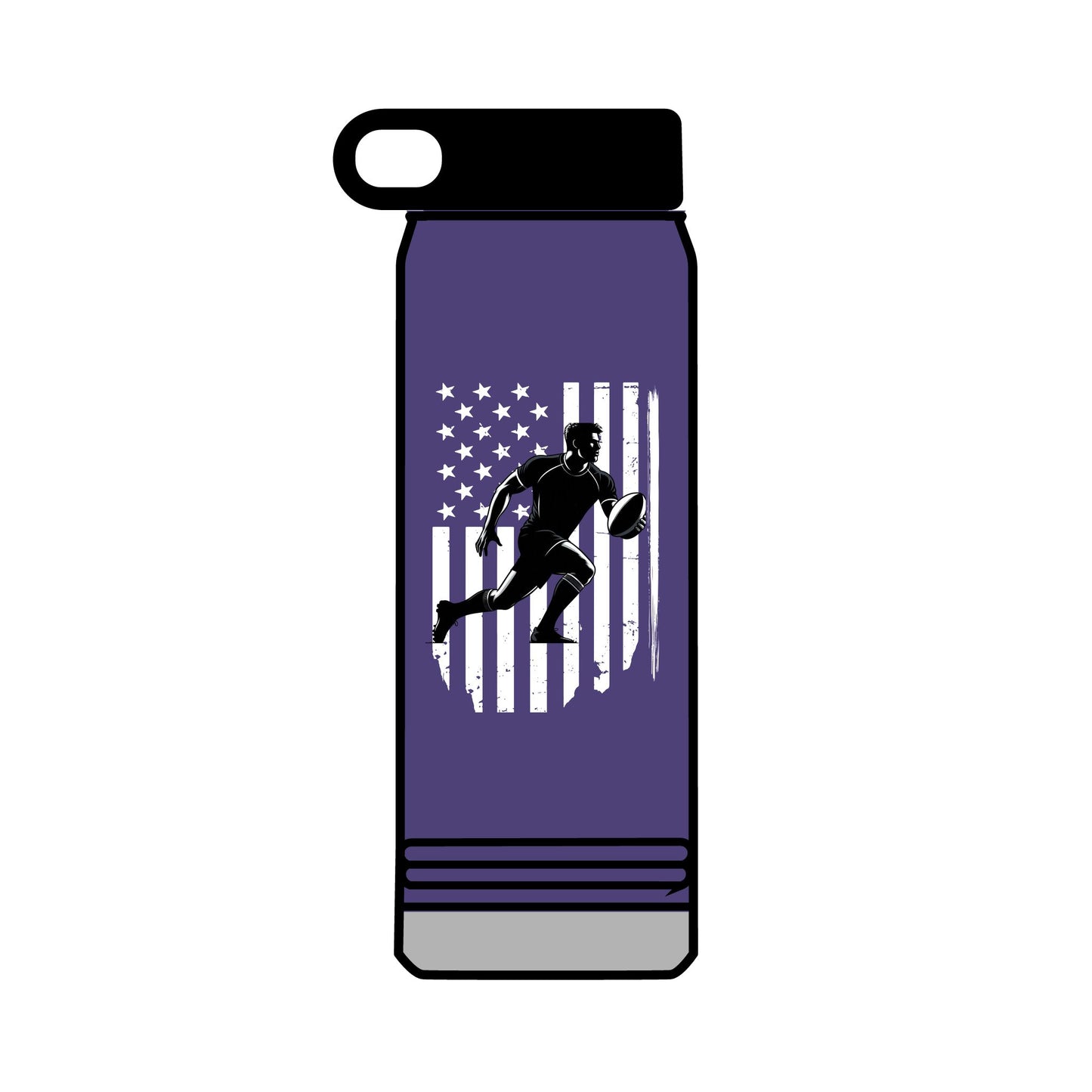 Athletic 32oz Water Bottle with American Flag Design - Perfect for Sports Fans