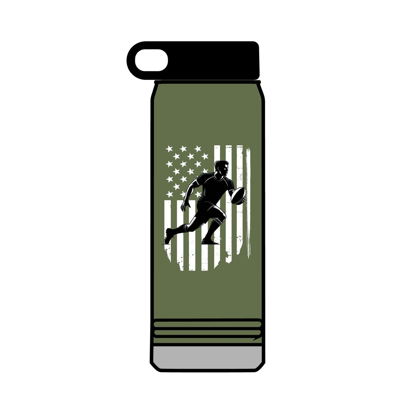 Athletic 32oz Water Bottle with American Flag Design - Perfect for Sports Fans