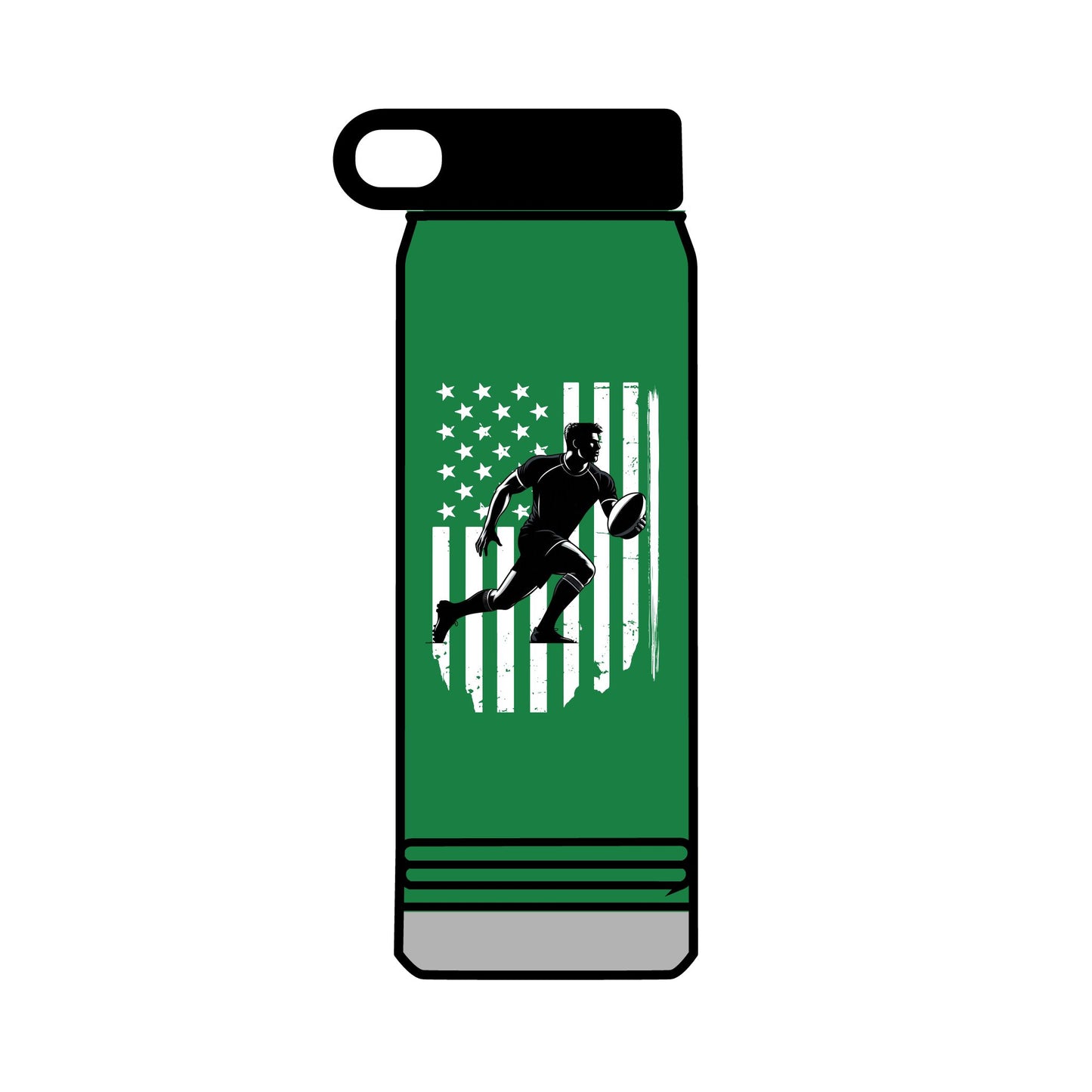 Athletic 32oz Water Bottle with American Flag Design - Perfect for Sports Fans