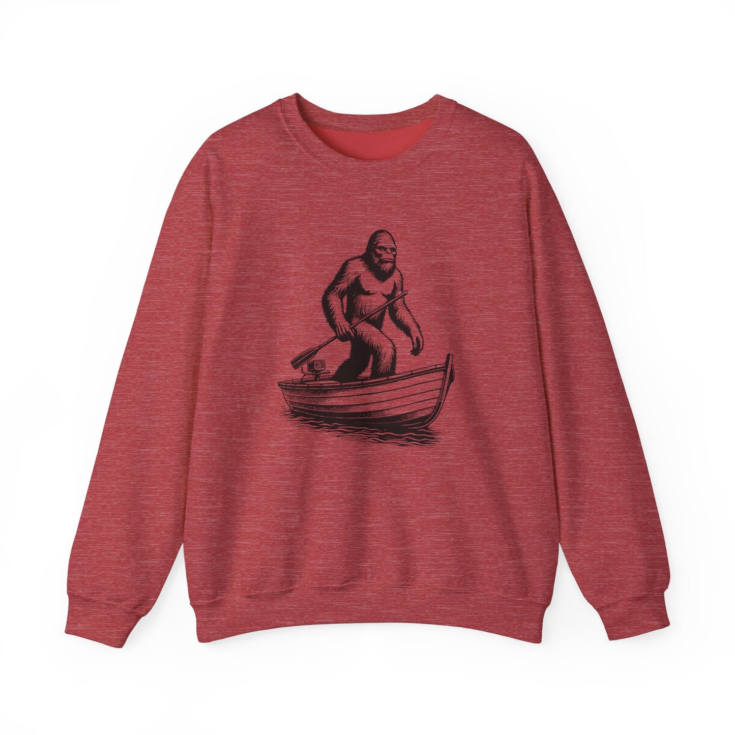 Bigfoot Fishing Adventure Crewneck Sweatshirt - Unisex, Cozy Apparel for Outdoorsy Fans