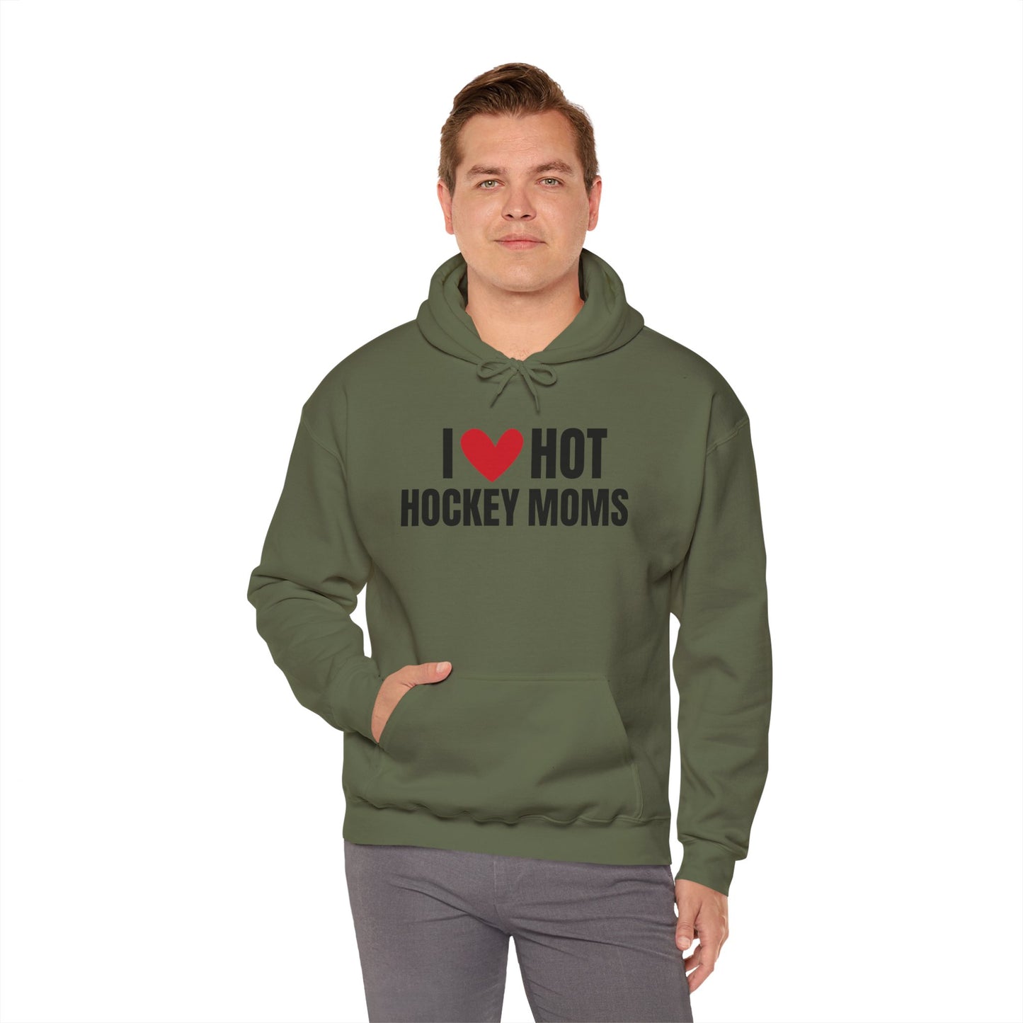 I ❤️ Hot Hockey Moms Unisex Hooded Sweatshirt
