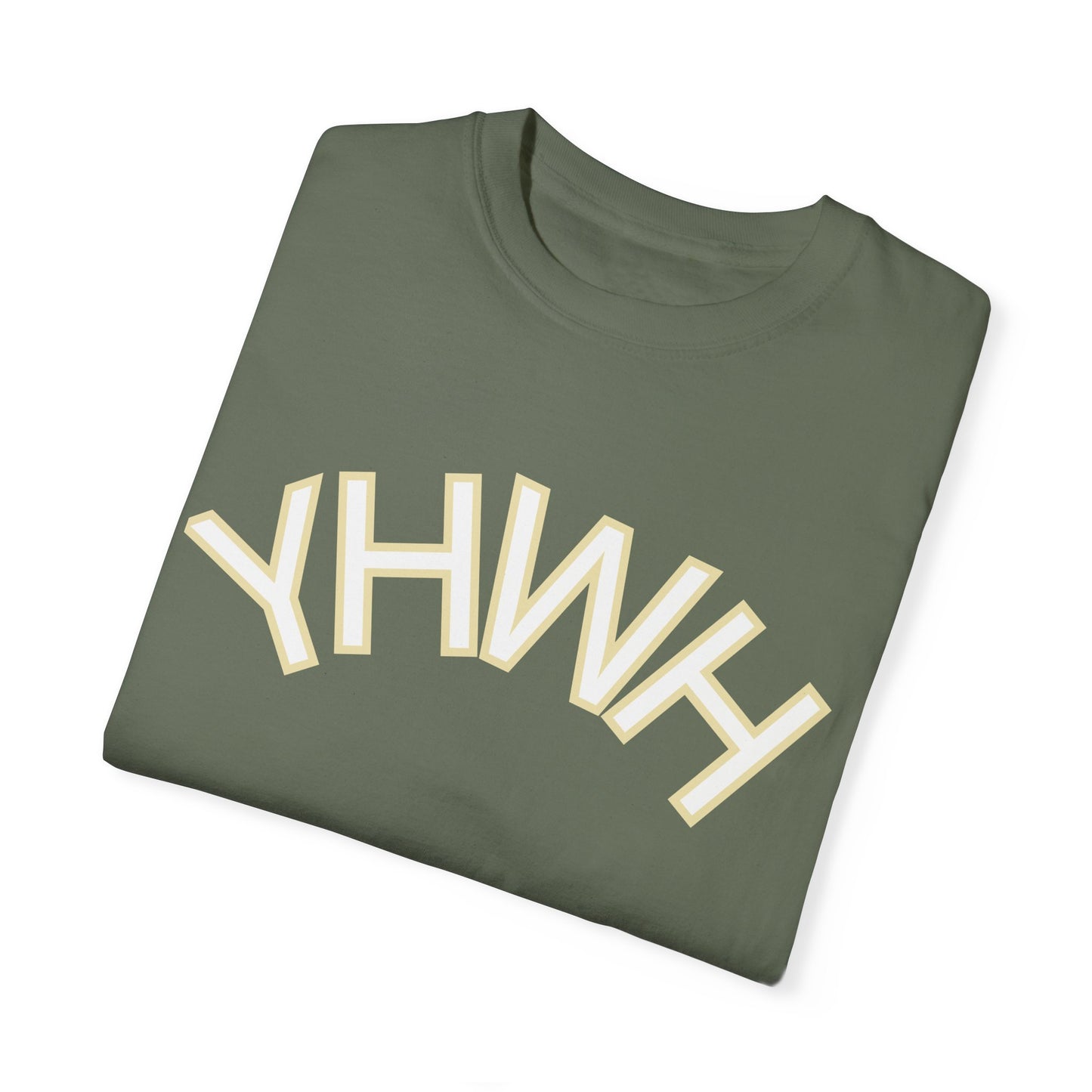Unisex Garment-Dyed T-Shirt with YHWH Design - Casual Spiritual Fashion