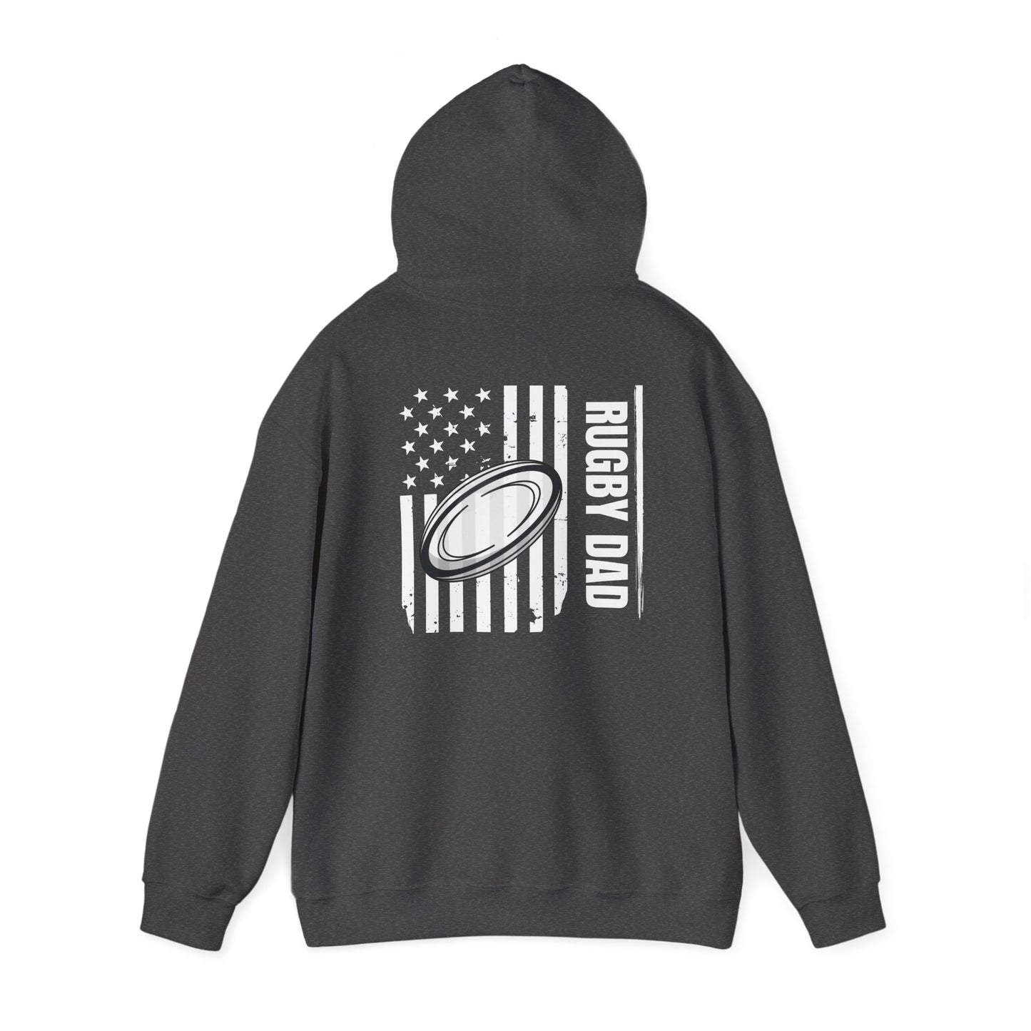 Rugby Dad Heavy Blend Hoodie - American Flag Design