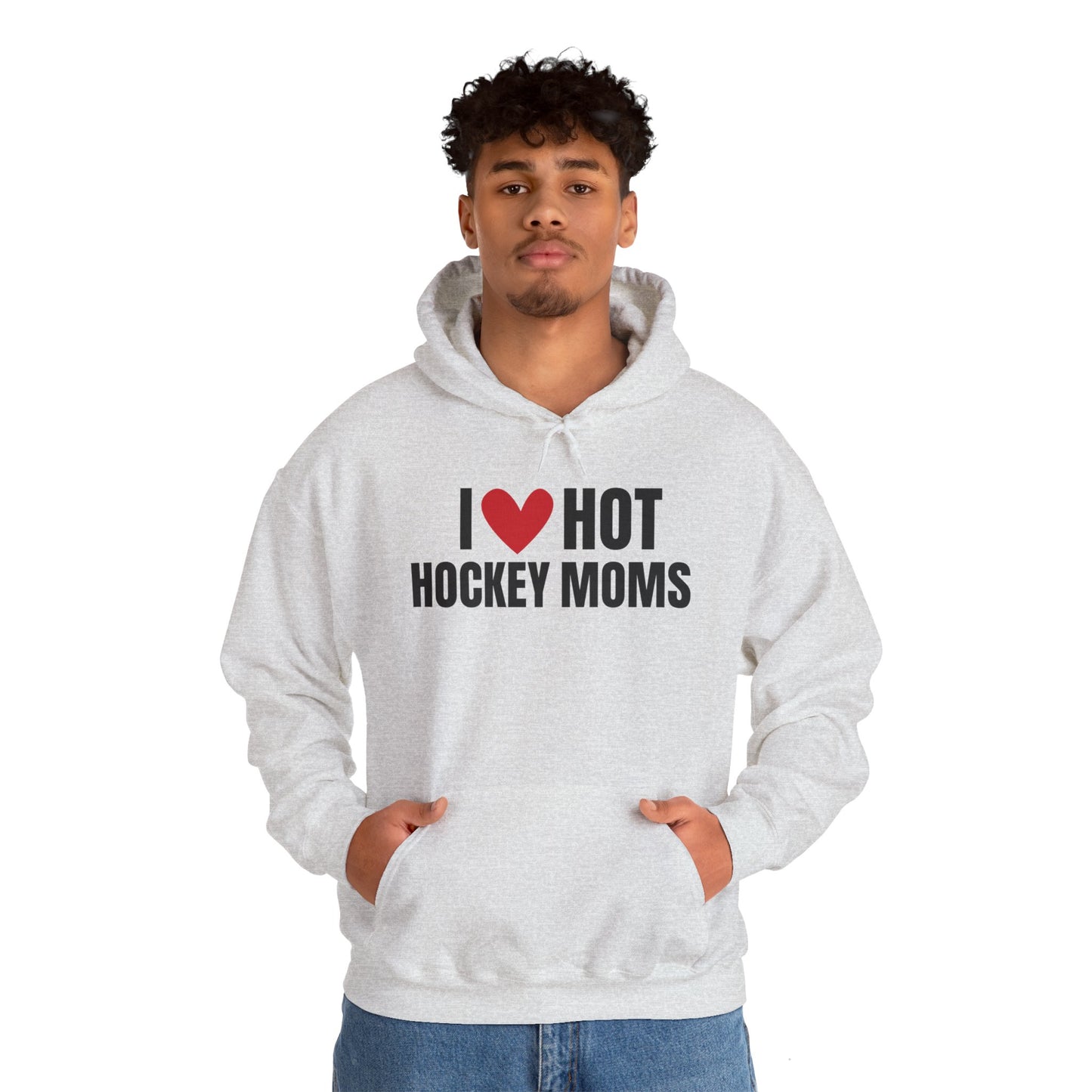 I ❤️ Hot Hockey Moms Unisex Hooded Sweatshirt