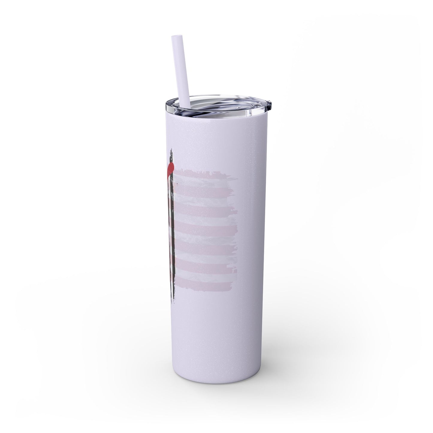 Patriotic Hockey Skinny Tumbler with Straw | 20oz Travel Mug for Independence Day